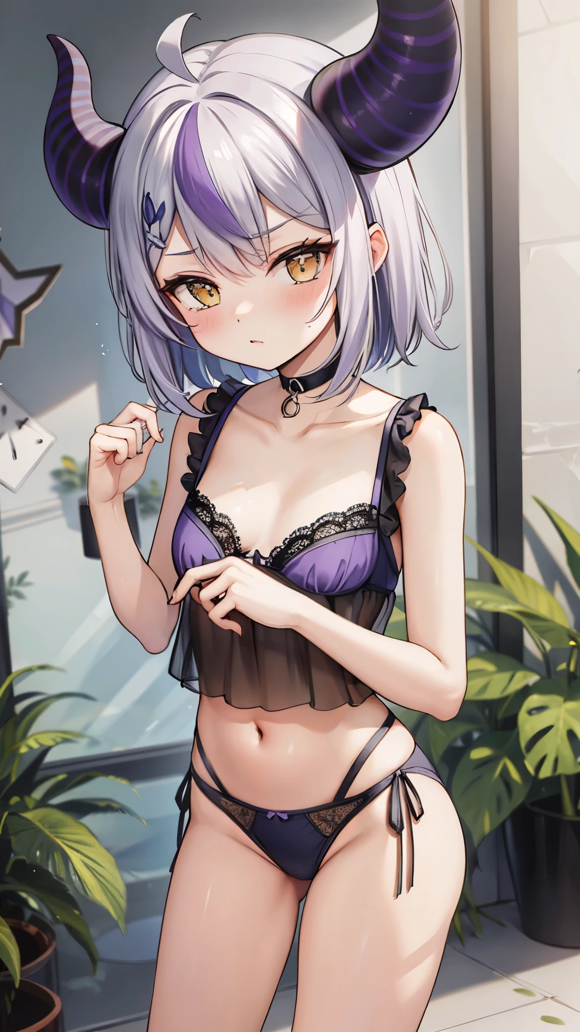 Black purple lingerie