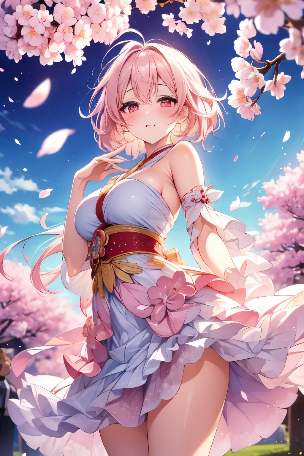 Sakura Maiden, girl, inspired by cartoon movie, best quality, masterpiece, Representative work, official art, Professional, Ultra intricate detailed, 8k