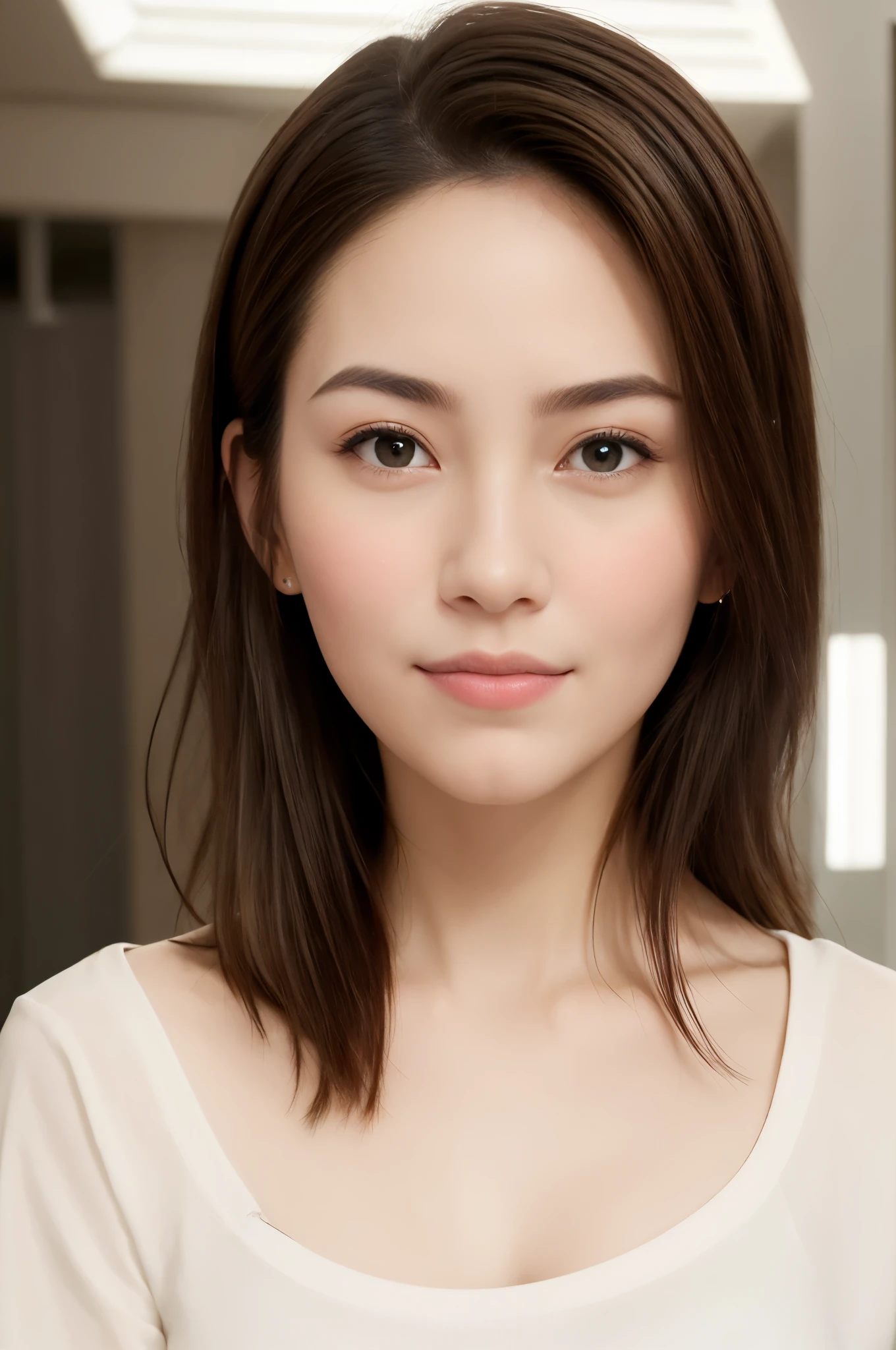 wear, (photo actual:1.4), (hyper actual:1.4), (actual:1.3),
(Smoother lighting:1.05), (Improve lighting quality:0.9), 32k,
1 girl,20 year old girl, actual lighting, backlight, There is light on the face, Ray tracing, (bright light:1.2), (quality improvement:1.4),
(The best quality real skin texture:1.4), delicate eyes, Delicate face, good quality eyes,
(Tired, sleepy and satisfied:0.0), face close-up, t-shirt,
(Increase body line emotions:1.1), (Increase the beauty of skin texture:1.1)