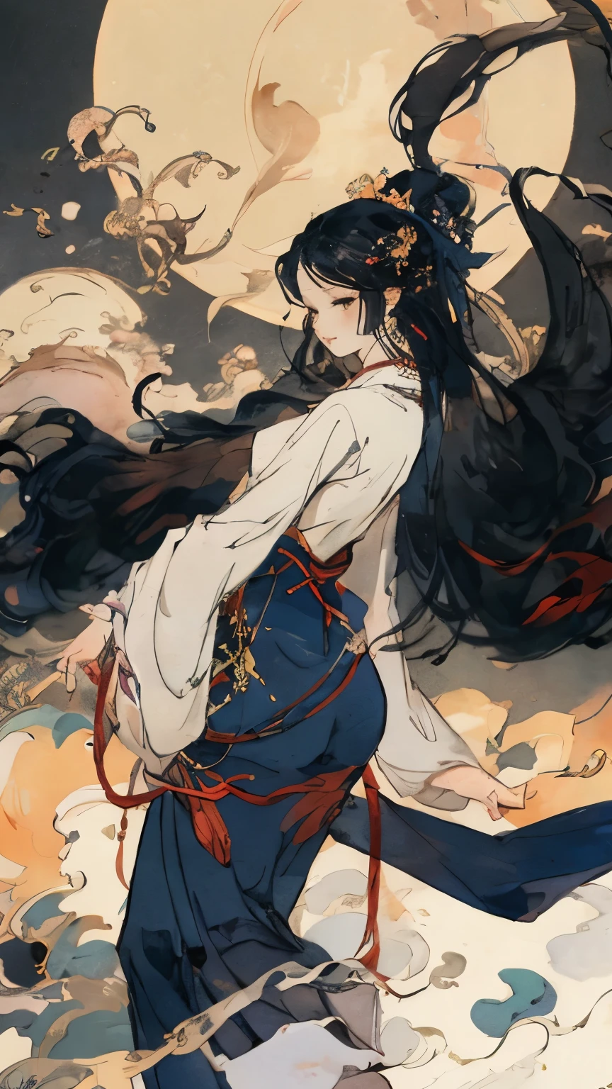 ((best quality)), ((masterpiece)) moon, official, goddess, flower