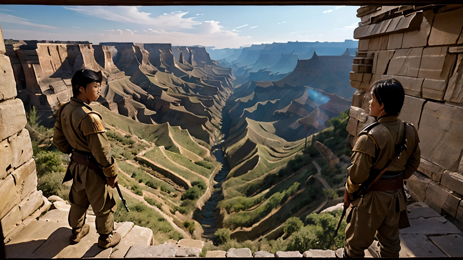 Battle of Western Chu and Han, ancient China, Troops confused and dazed, ((canyon setting)