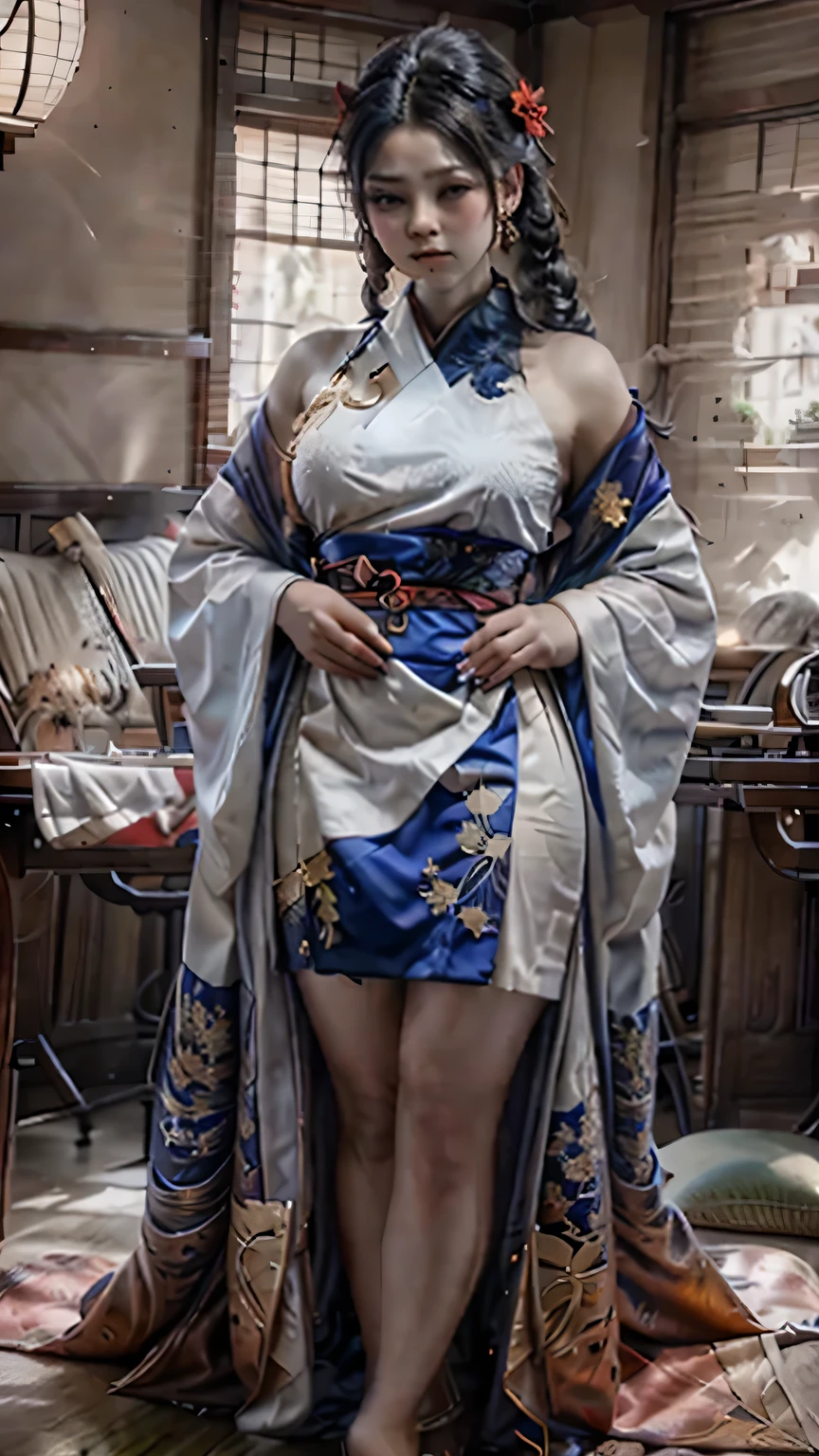 (8K, Best Quality, Masterpiece, Ultra High Definition: 1.2),kimono,Japanese room,hakama,fullbody