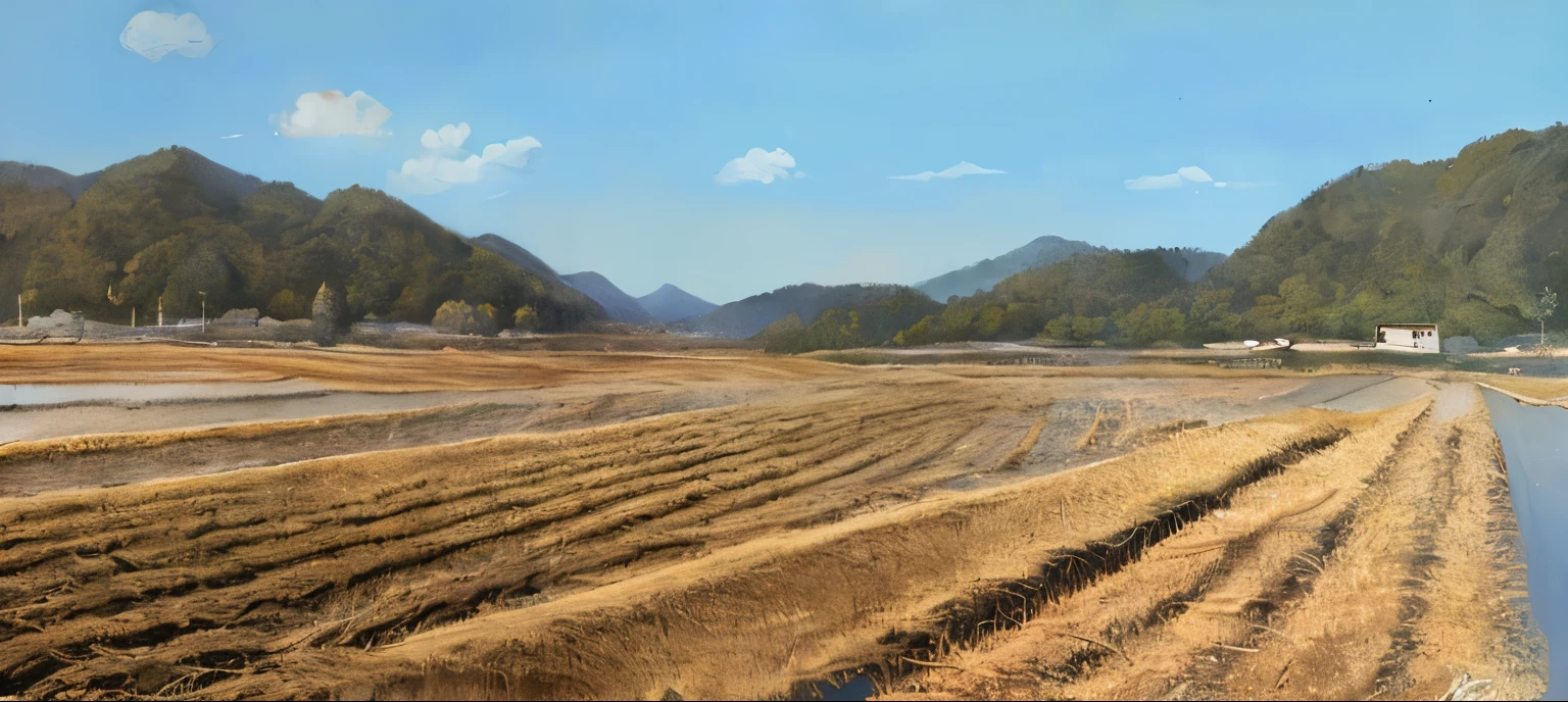 highest quality、Super high quality、masterpiece、painting、countryside、landscape、Paddy field