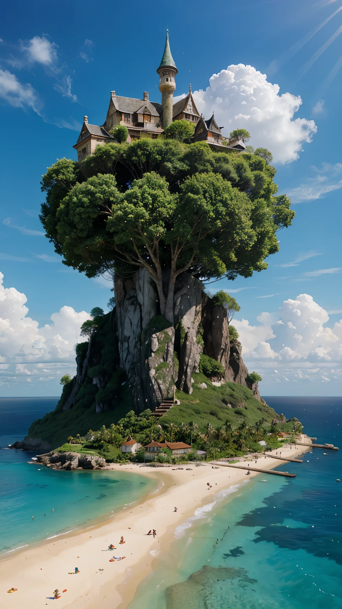 create a image of a fantasy island