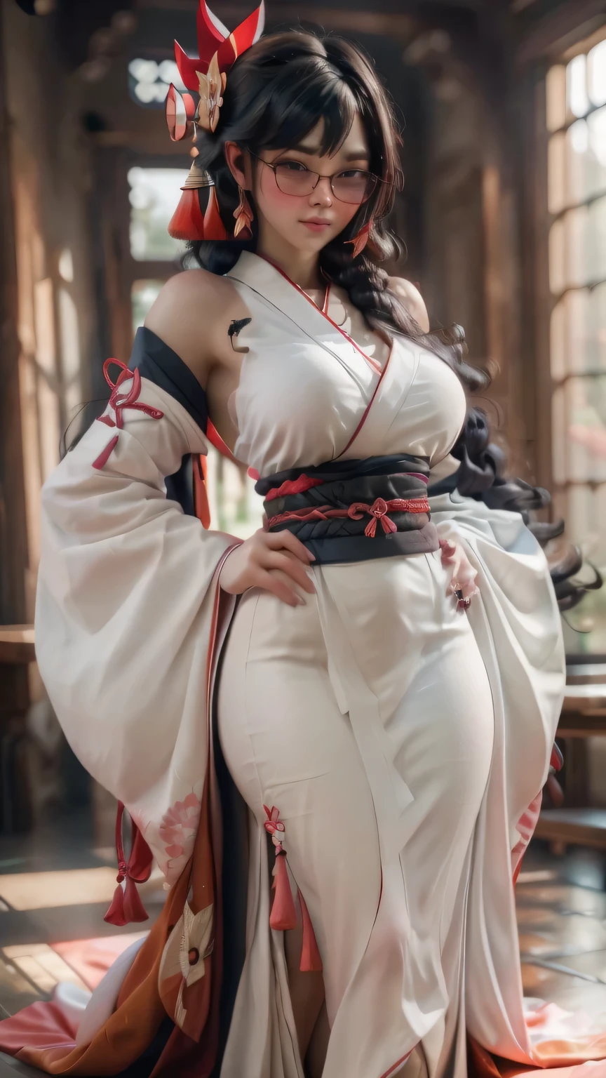 (8K, Best Quality, Masterpiece, Ultra High Definition: 1.2),kimono,Japanese room,hakama,fullbody