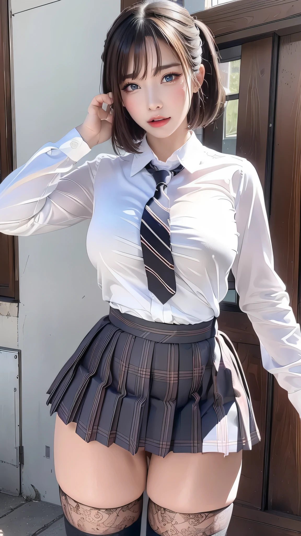 NSFW,school uniform,(random place),(random porn poses:1.5),(random hairstyle),(movie-like scene,best image quality,(8k), Super realistic, 最high quality, high quality, High resolution, high qualityな質感, high detail, beautiful, Detailed, Highly detailed CG, detailed texture, realistic facial expression, masterpiece, before, dynamic, bold)