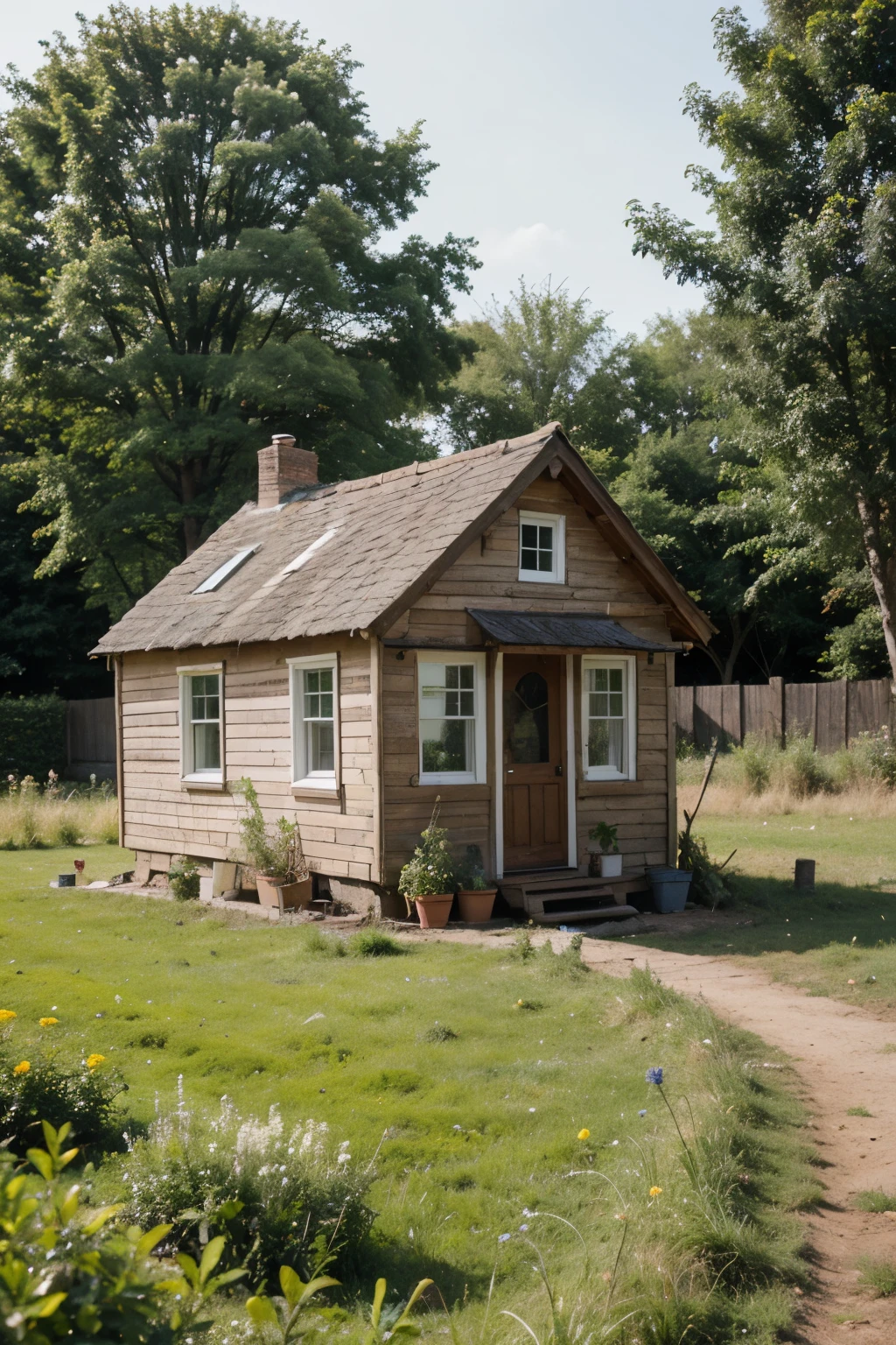 A small House situated in a field
