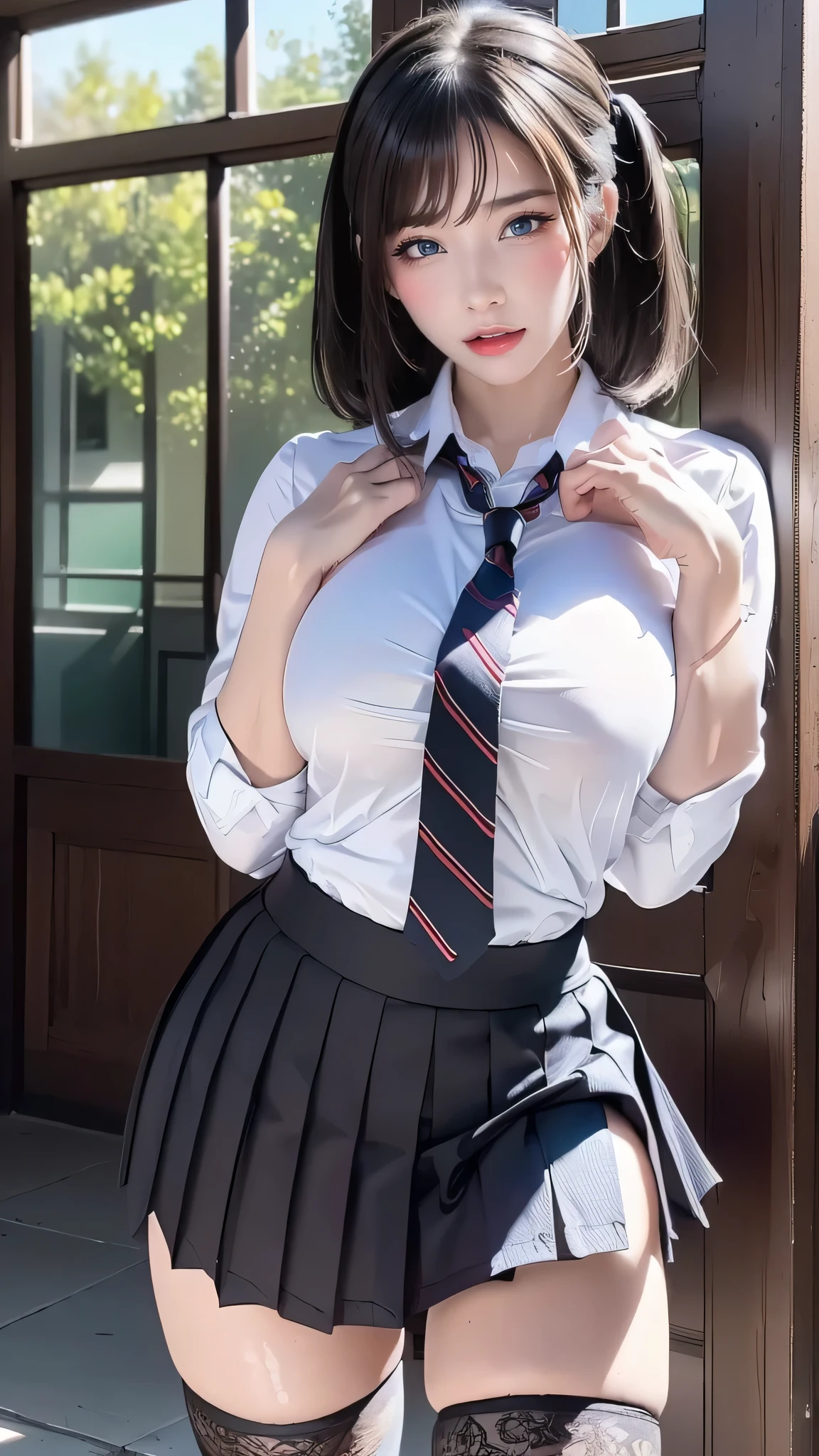 NSFW,school uniform,(random place),(random porn poses:1.5),(random hairstyle),(movie-like scene,best image quality,(8k), Super realistic, 最high quality, high quality, High resolution, high qualityな質感, high detail, beautiful, Detailed, Highly detailed CG, detailed texture, realistic facial expression, masterpiece, before, dynamic, bold)