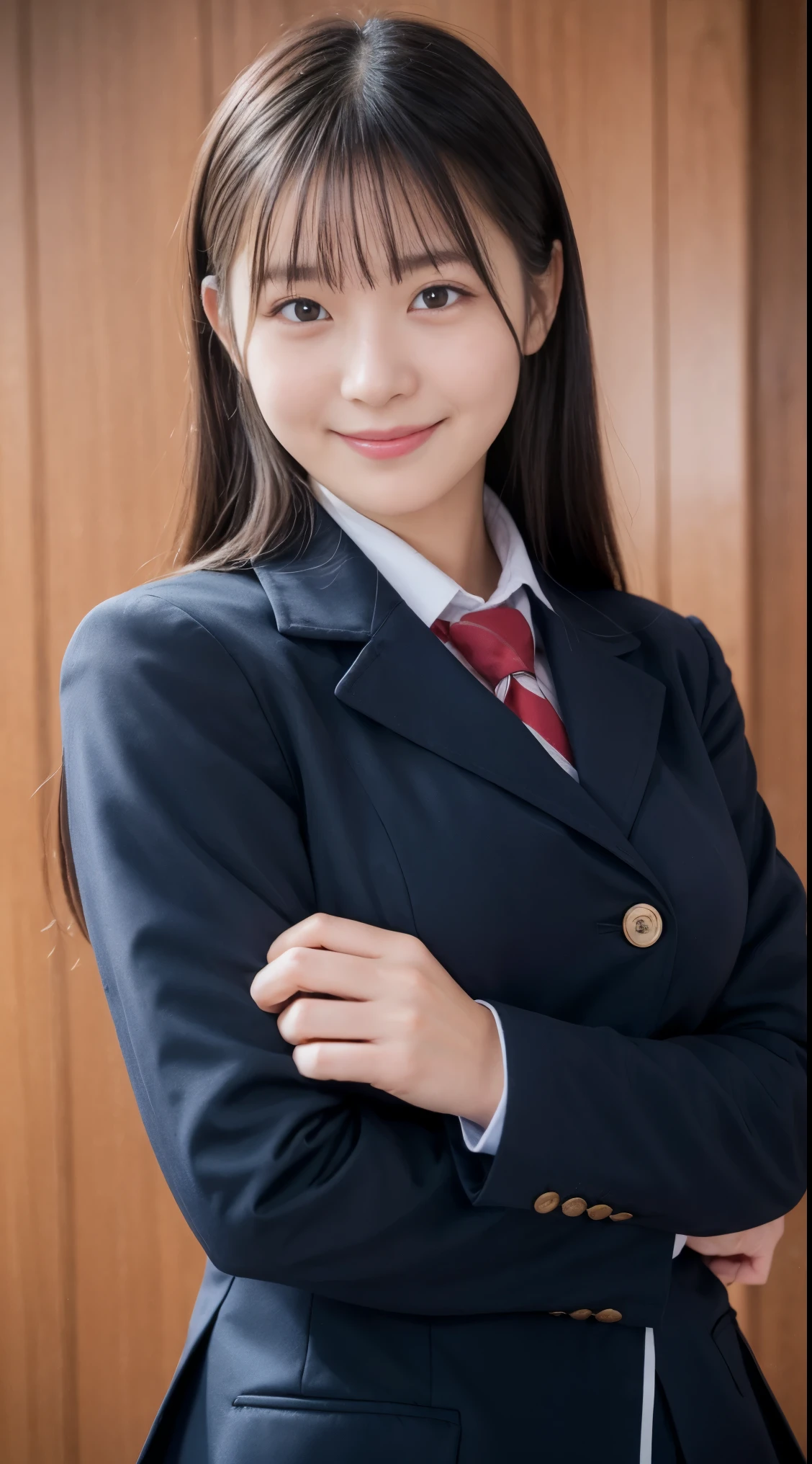 1 persons、Top image quality、Woman in her 20s、realisticlying、Beautiful skin、Correctly depict the human body、High School Uniform、skirt by the、pantiy、sockes、lowfers、open one's legs、Sit on a park bench、A slight smil、