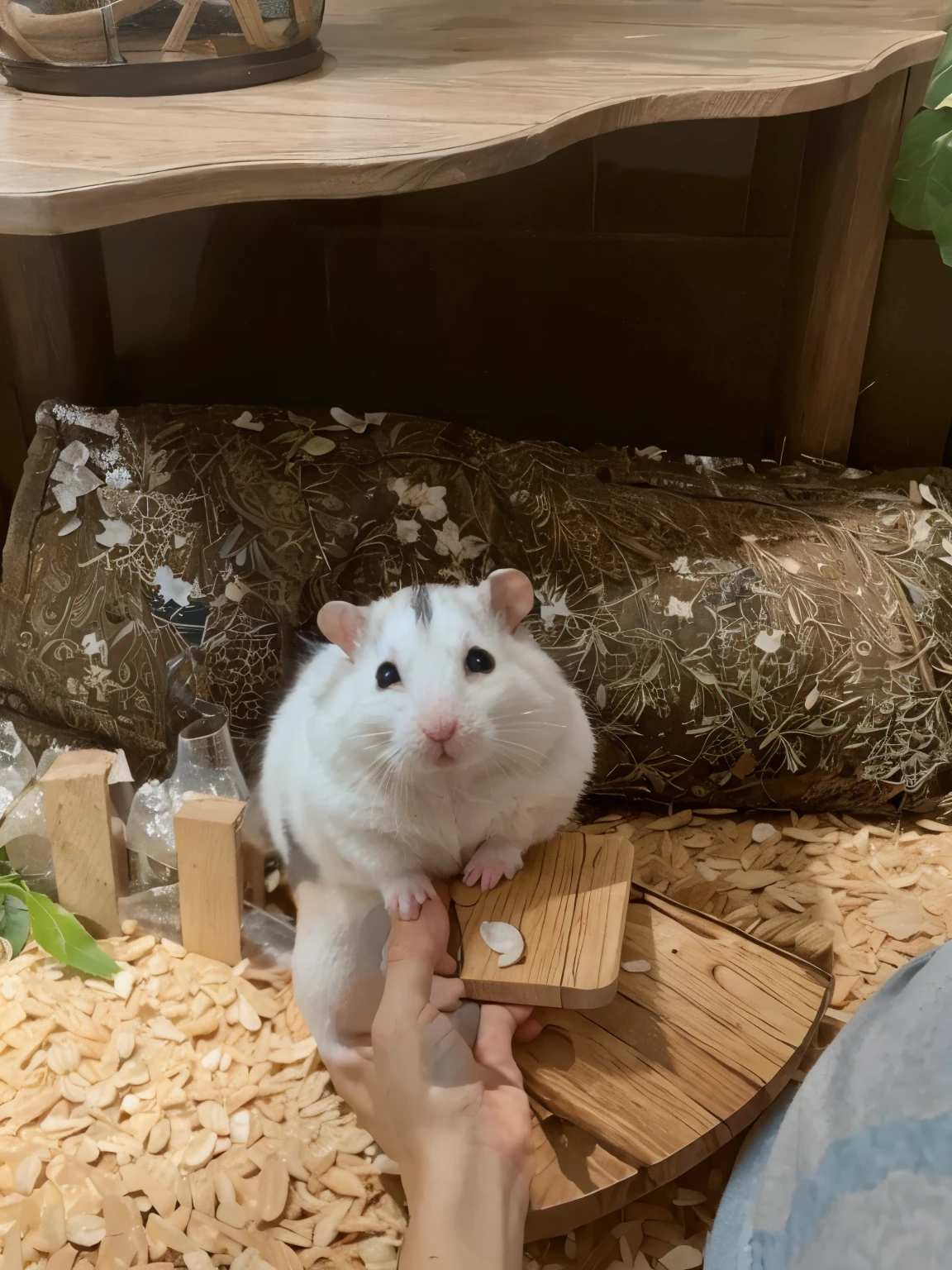 A magical magician hamster,wearing a magic hat,Very cute
