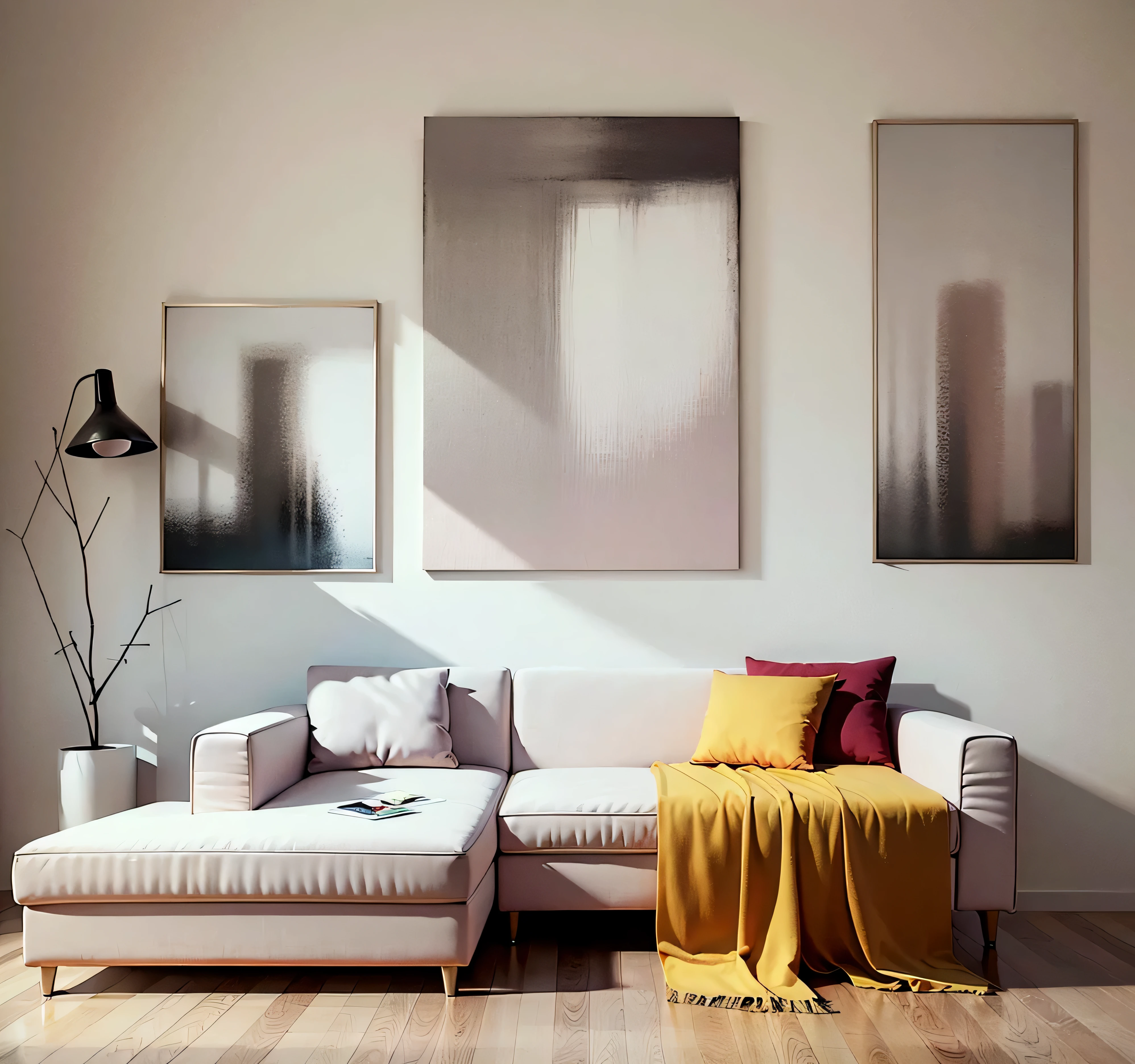 Arav&#39;s living room photos，Features a sofa and coffee table, abstract Minimalism绘画, canvas art print, 抽象Minimalism艺术绘画, Minimalism, minimalist abstract art, modern art style, minimal pink palette, minimalist art style, 抽象Minimalism, clean and elegant painting, canvas art, modern painting, Minimalism, brown and pink color scheme