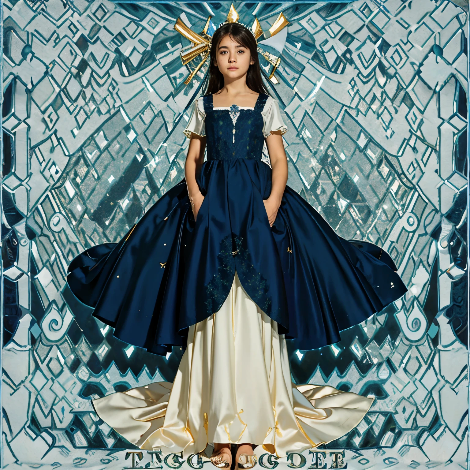 Obra maestra, Mejor calidad, marianna_salto de tiempo, vestido azul, capelet, bosque alpino oscuro, de pie, Noche, buscando, parte superior del cuerpo, cara detallada
