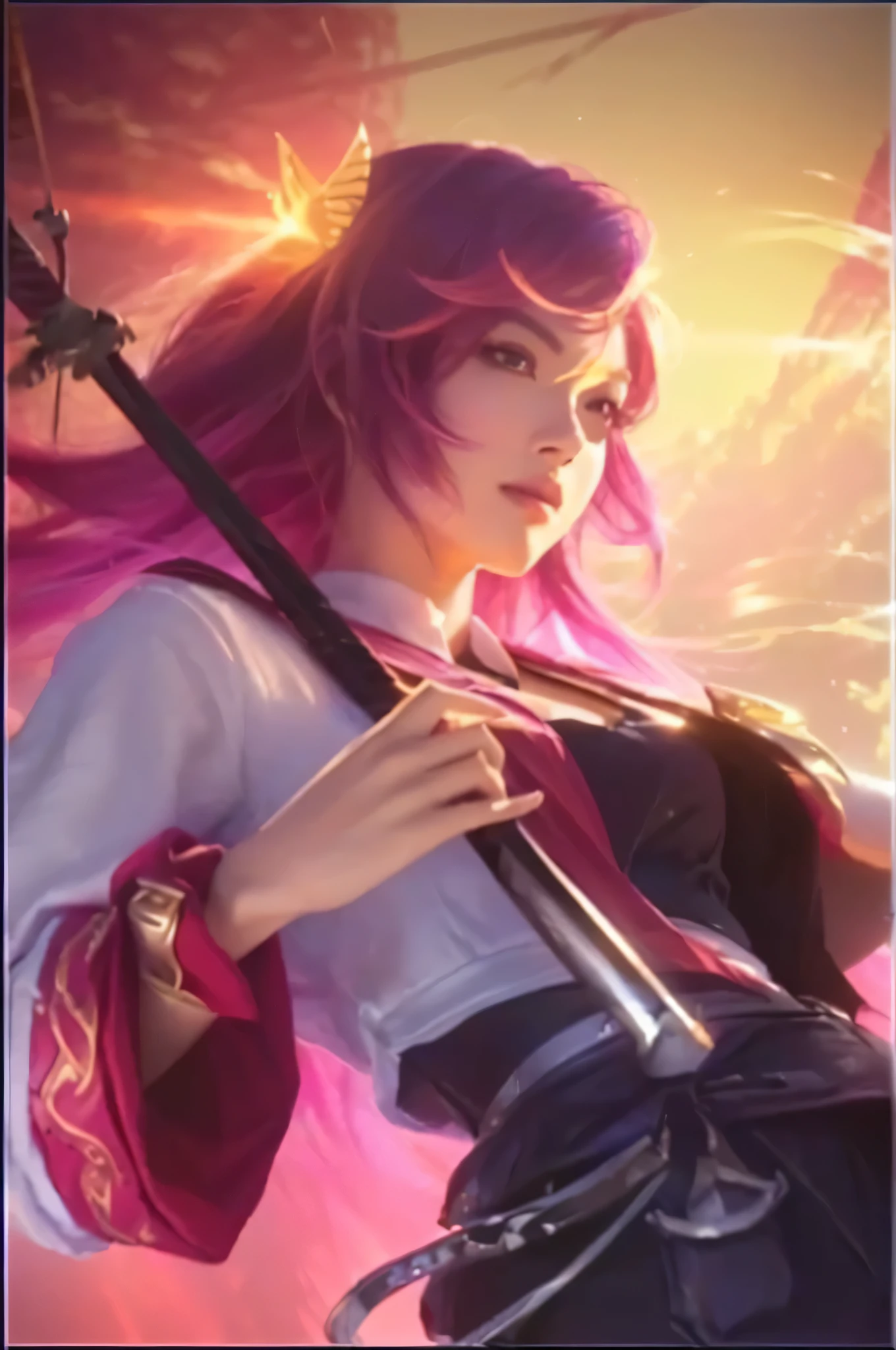 a close up of a woman holding a sword in a field, artgerm lau, style artgerm, ! dream artgerm, extremely detailed artgerm, ig model | artgerm, zenra taliyah, artgerm', kda, style of artgerm, trending artgerm, artgerm detailed