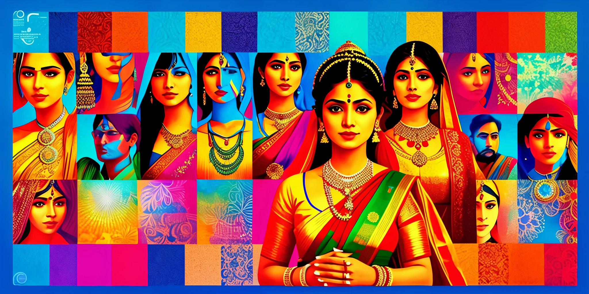 indian people illustrator, illustrator, people, photography, indian flag, digital art, detailed, bright, modern