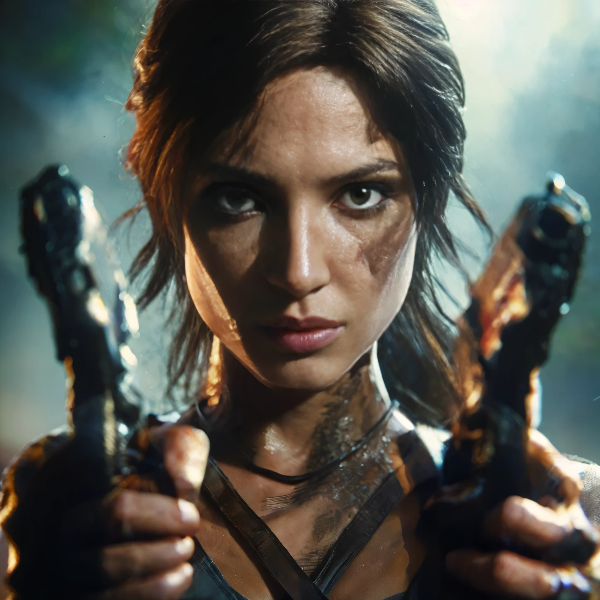 Embark on an adventurous journey with Lara Croft as the focal point of Tomb Raider. Super realistic photos, including dynamic lighting and high-resolution textures, Lara is brought to life with incredible realism. Meticulous attention to detail, from his iconic dual pistols to his determined expression, is meticulously rendered. Cinematic effects enhance the immersive atmosphere, creating captivating visual depictions in a thrilling and dangerous setting world of Tomb Raider.