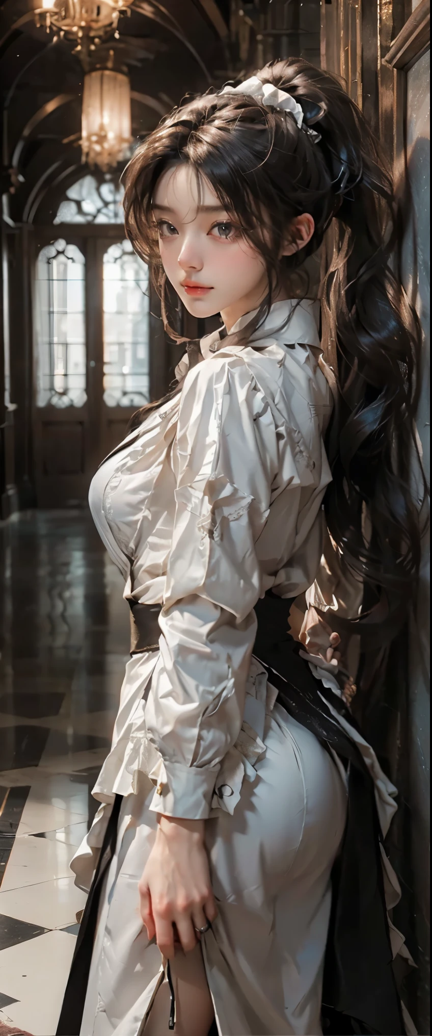 (NSFW), 1womanl, Solo, 24 year old, 7headed body, (cute face), (Ideal ratio body proportions), ((Composition from head to thigh)), resturant, ((sideways Facing)), (((emphasis on the buttocks))), (((Cook Uniform))), erectile nipple, Sexy body, Wet, Smiling smile, short-hair, Dark hair, small tits, A slender, Small buttocks, beauty legs, Skinny Legs, surrealism, Cinematic lighting, depth of fields, One-person viewpoint, F/1.8, 135 mm, nffsw, masutepiece, ccurate, ((Anatomically correct)), Textured skin, Super Detail, high details, High quality, awardwinning, Best Quality, hight resolution, 8K