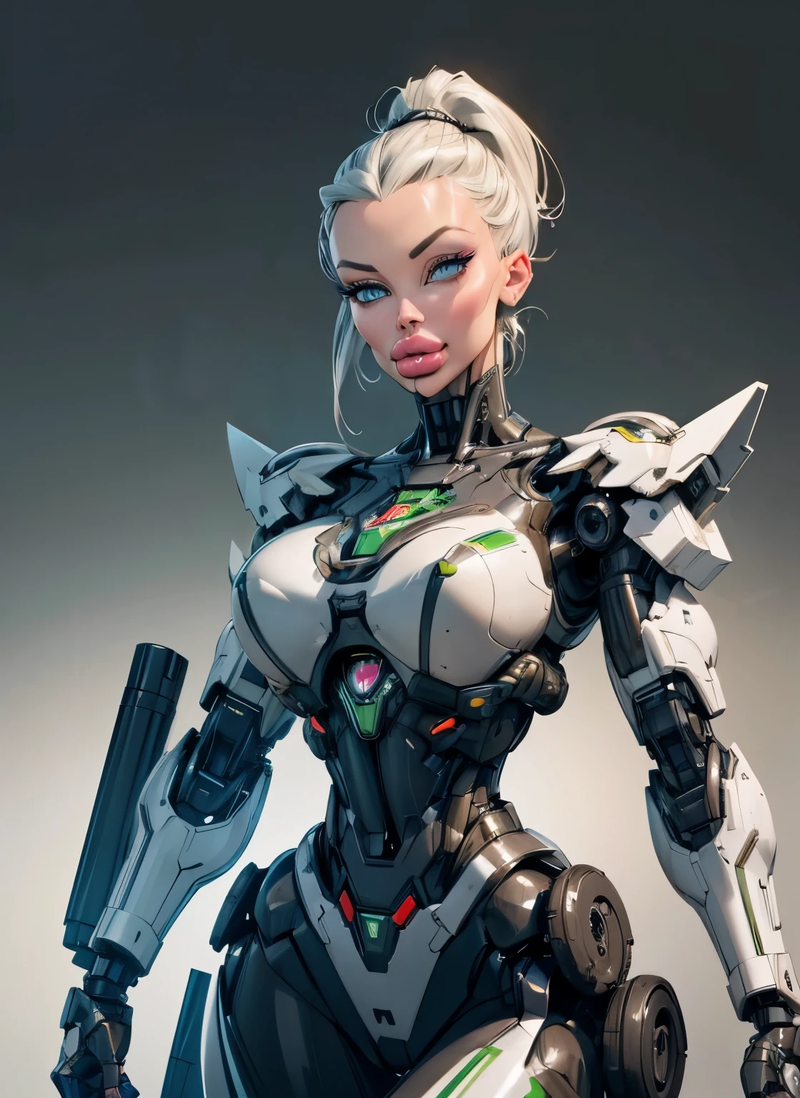 Textured skin, Super Detail, high details, ((large chest)), (slim waist), High quality, Best Quality, hight resolution, 1080p, hard disk, Beautiful,(cyborgs),beautiful cyborg woman,Mecha Cyborg Girl,Battle Mode,Girl with a Mecha Body,She wears a battle cyborg mech with a weapon