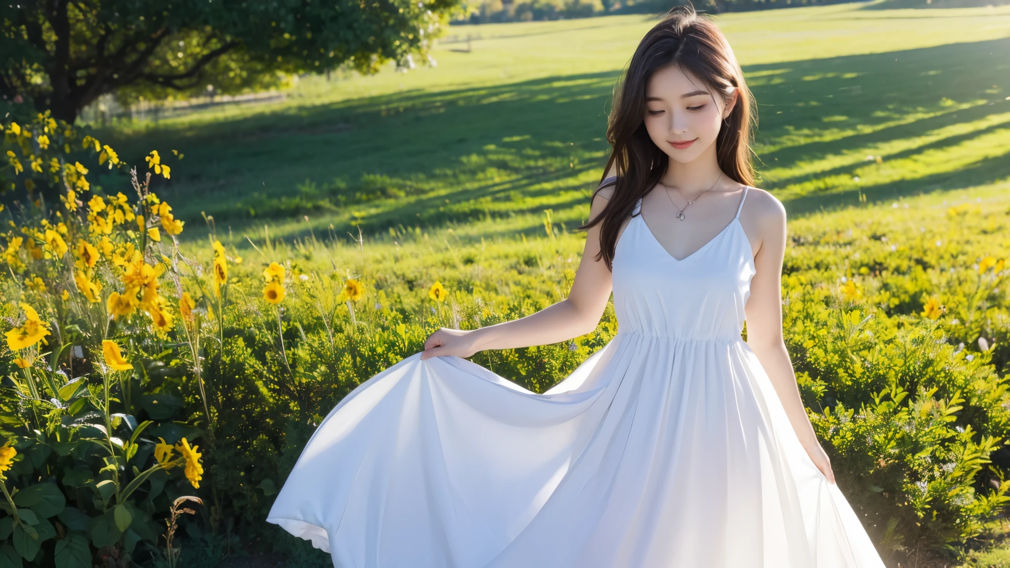 dress,beautiful girl,Soak up the sun