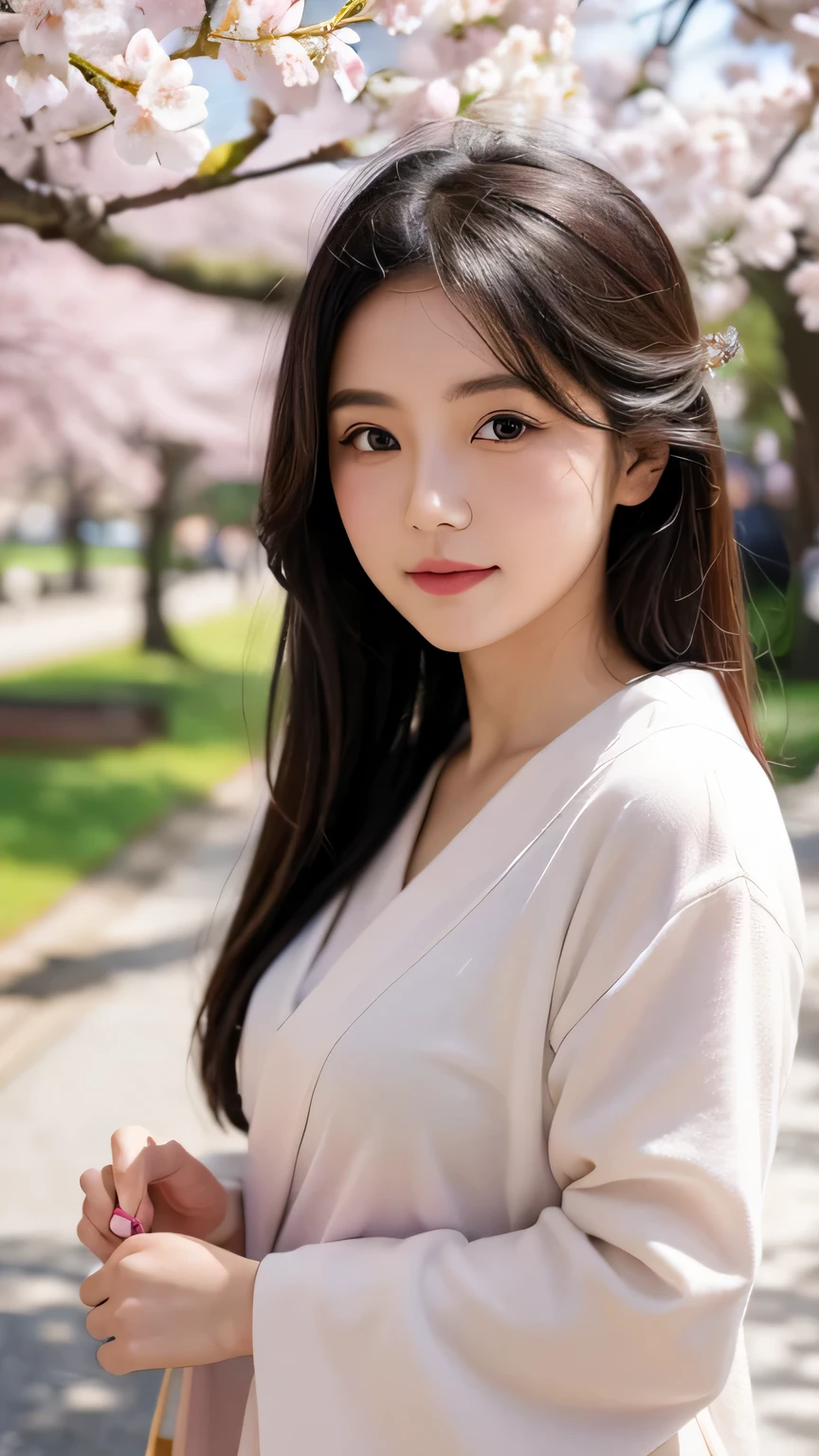 Girl under the cherry blossom tree,japanese girl,super clear,masterpiece,