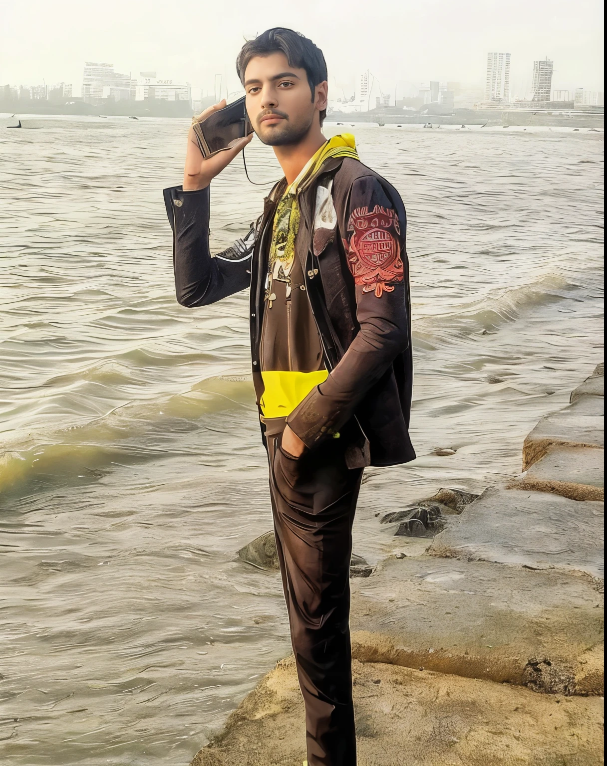 masterpiece, best quality, (absurdres, highres, ultra detailed), 1 male, adult, handsome, tall muscular guy, broad shoulders, finely detailed eyes and detailed face, red hair, green eyes, handsome, suit, fantasy, uniform, royal, Forest, flowers blooming brightly-bloomed flowers, Sunlight, Fantastic light and shadow, Scenery, portrait,