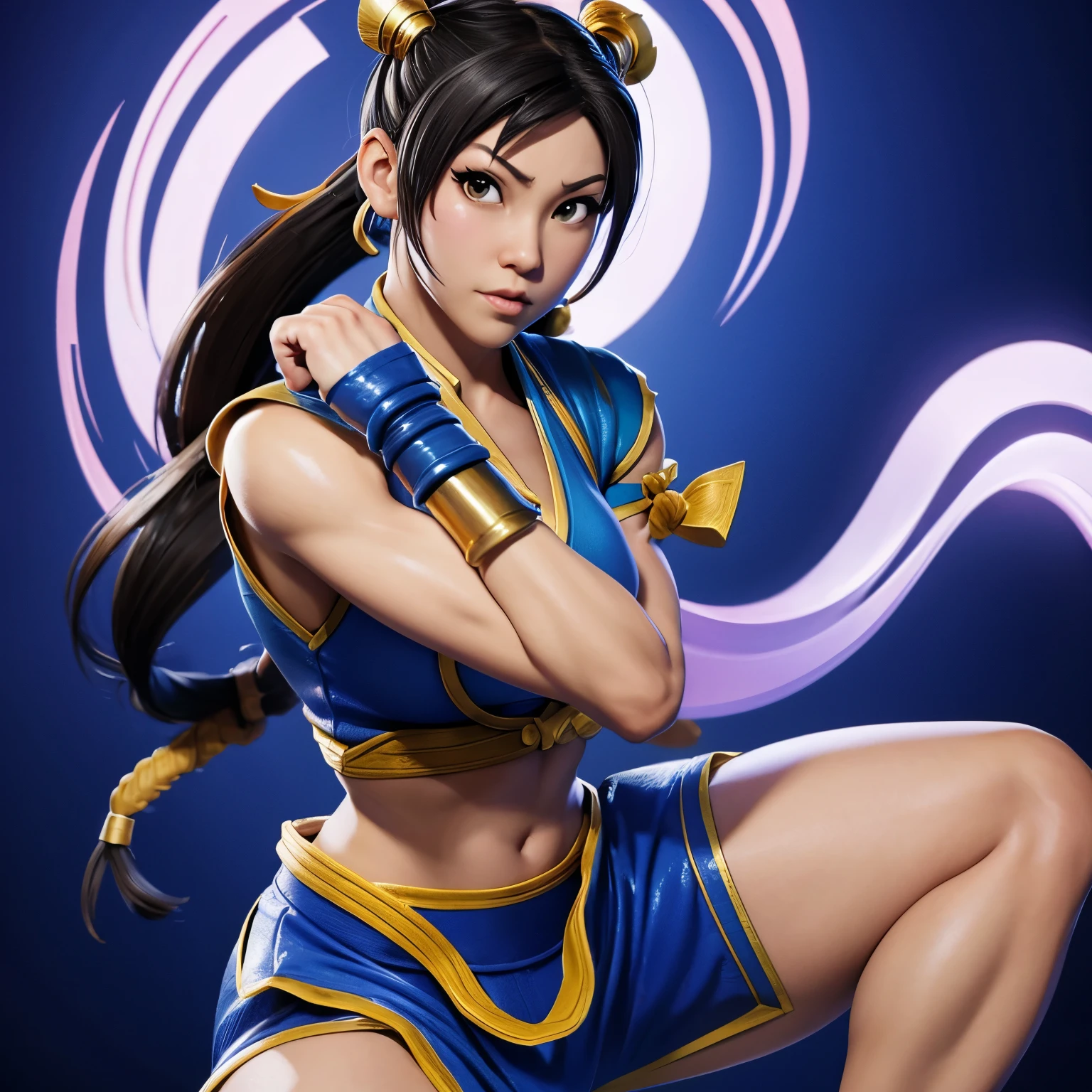 Personagen chun-li do jogo street fighter, 2d personagem