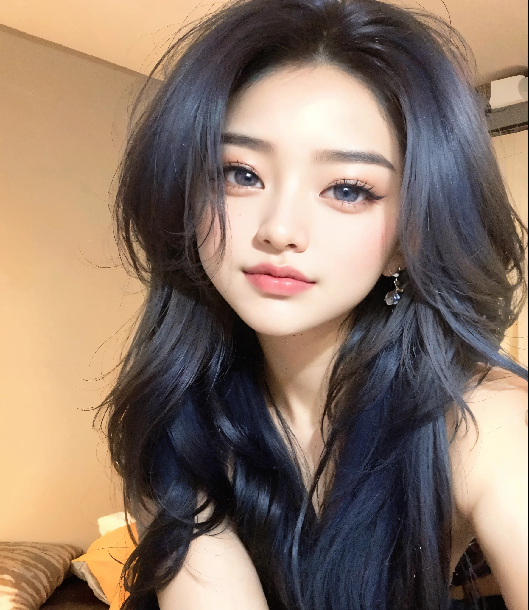 un primer plano de una mujer con cabello largo y oscuro y un vestido azul, tzuyu de dos veces, hermosa mujer surcoreana, maquillaje popular de corea del sur, dilraba dilmurat, maquillaje coreano popular, ulzzang, hermosa joven coreana, muchacha coreana, hermosa joven coreana, heonhwa choe, jaeyeon nam, pale korean adorable face