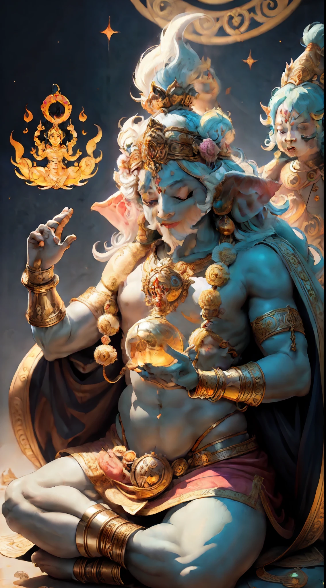 Lord Brahma & Lord Krishna & Lord Ganesha creating reality pulsing sunshine bliss & cosmic love & abundance & healing to all beings