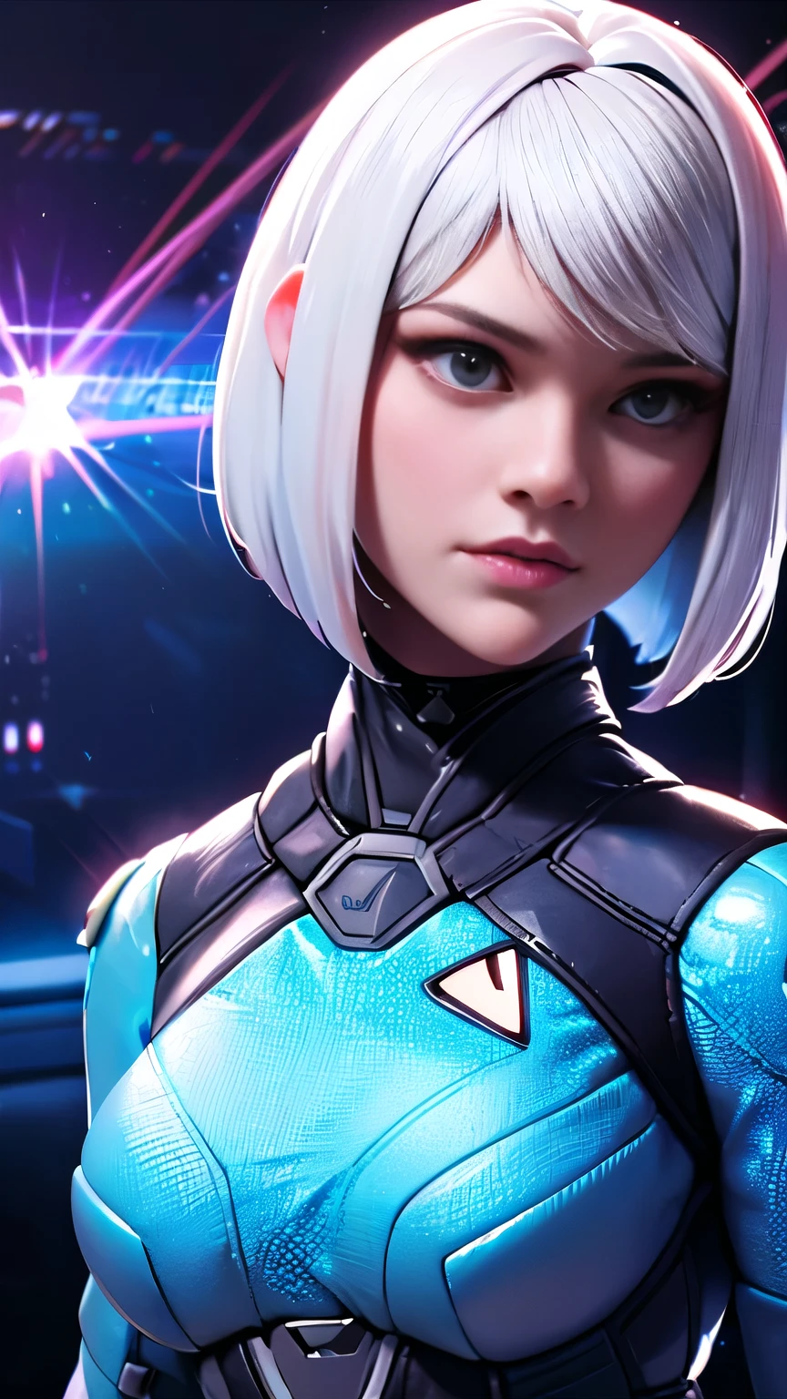 photo of Alice Eve, RAW, beautiful woman, ((portrait)), ((detailed face:1.2)), ((detailed facial feature, detailed skin, clear skin), (perfect proportioned body), (short bob cut hair), (wearing mass effect plug suit), (high detailed alien planet), (holographic omni tule:1.5), (realistic photo, best quality, detailed), (8k wallpaper), (cinematic lighting, dramatic lighting) (sharp focus, intricate)