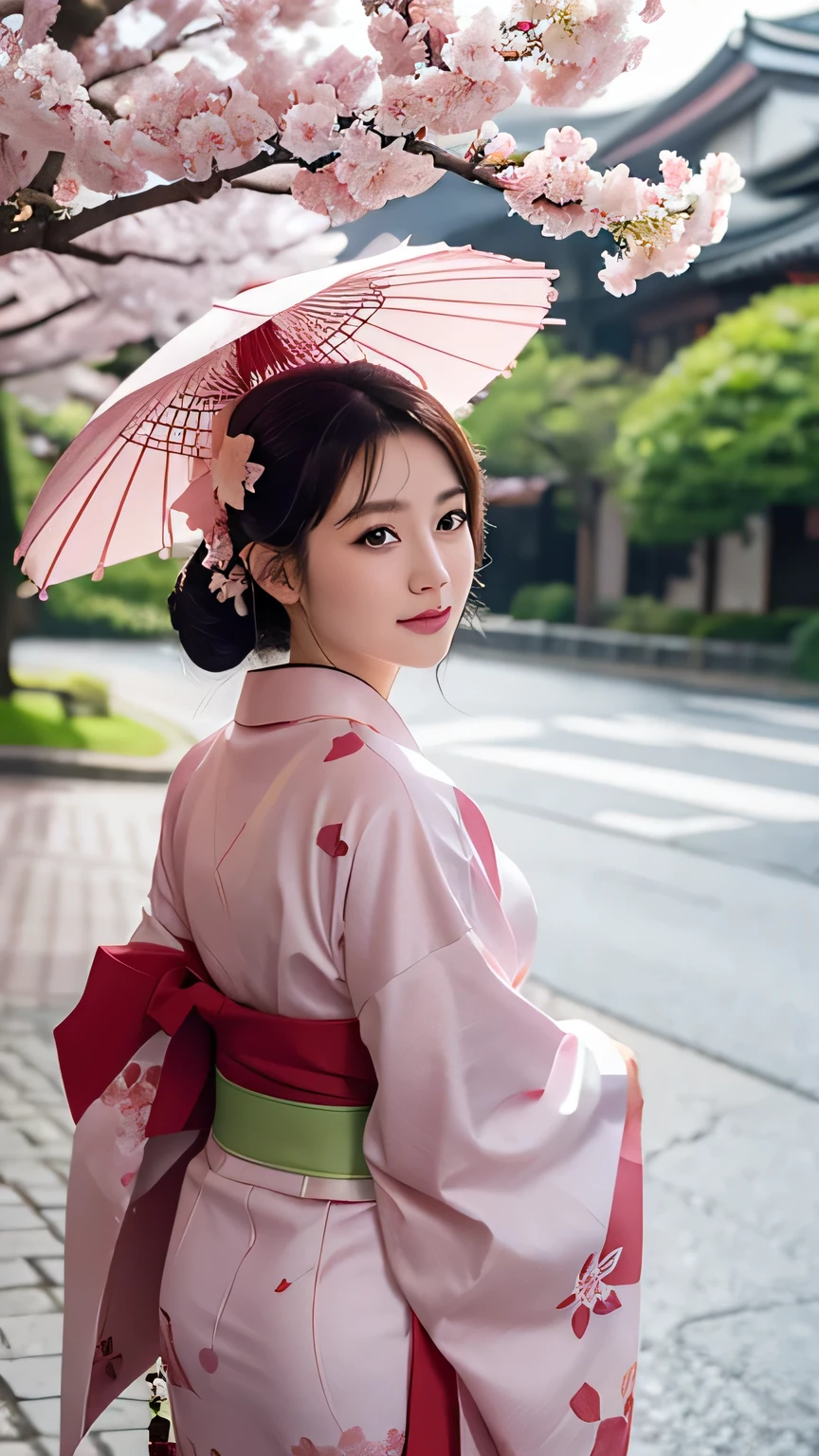 Sakura Girl Warrior,Under the cherry blossom tree,kimono girl
