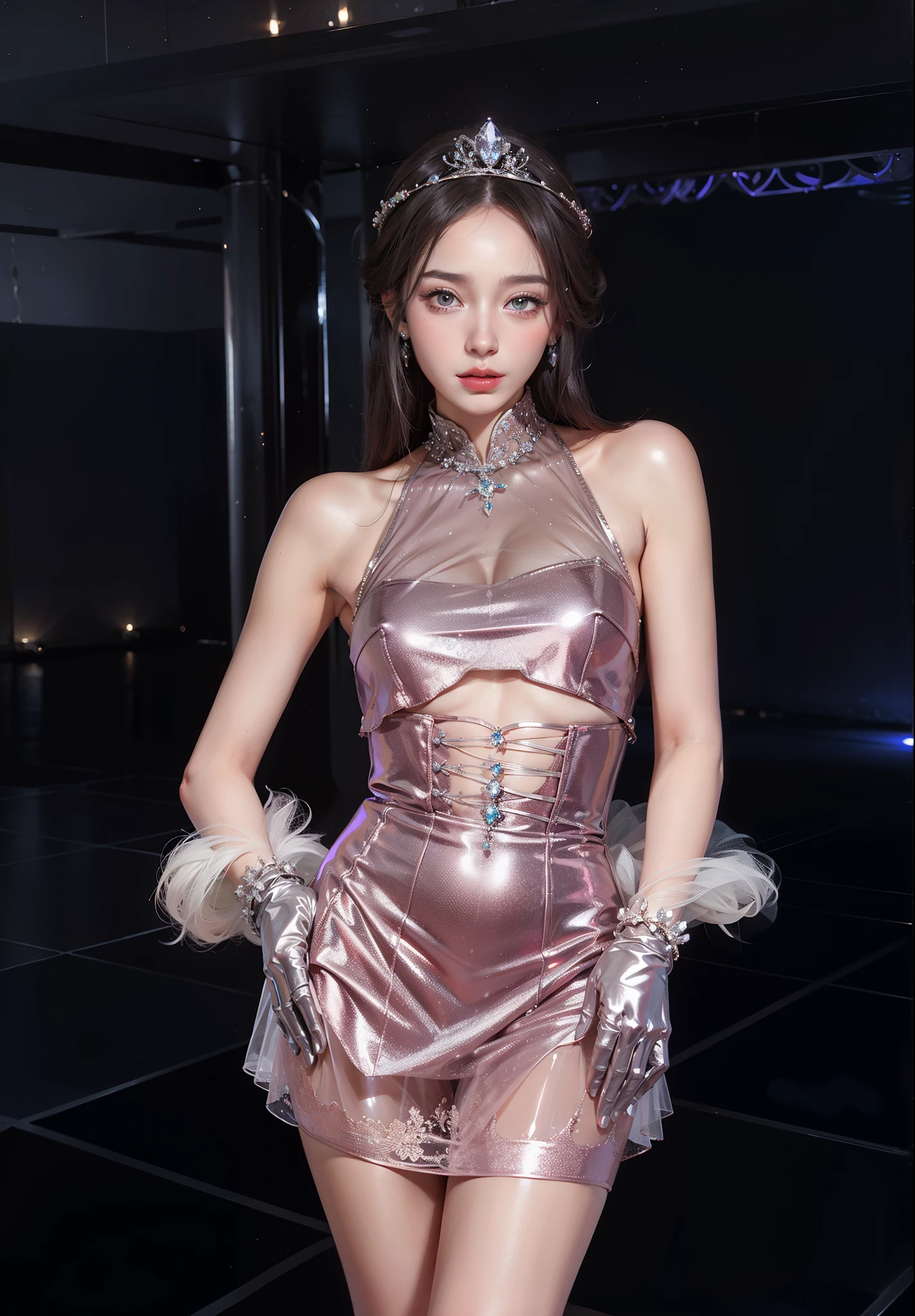 Royal sister,exquisite eyes,Frozen queen,put the crown on your head,Detailed facial expressions body,tall figure,Gorgeous,Leg length,4k,HD,Sensual,translucent lace,白皙plump figure,pretty face,Little cherry mouth,beautiful and delicious(3D royal sister),plump figure,gloss gel coat,Queen in luxurious dress,Crystal Gem Crown,Over the knee,the most beautiful face,neat five fingers