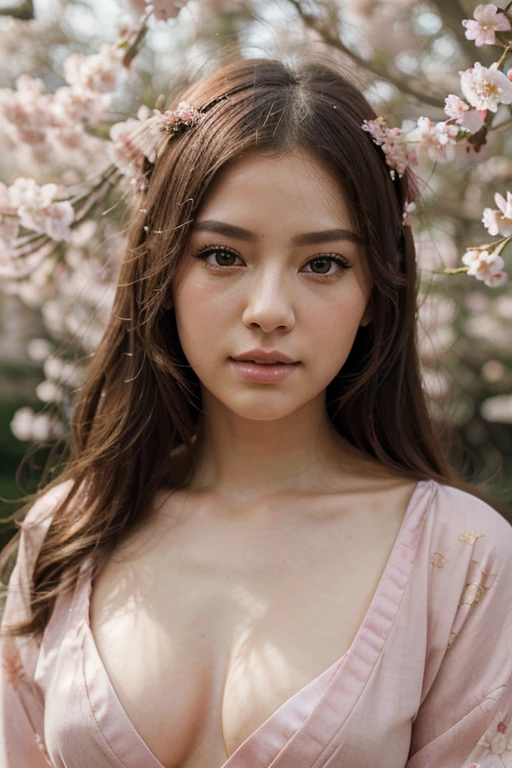 (best quality,4k,8k,highres,masterpiece:1.2),ultra-detailed,(realistic,photorealistic,photo-realistic:1.37),Sakura Maiden,beautiful detailed eyes,beautiful detailed lips,extremely detailed eyes and face,longeyelashes,pink sakura petals,serene and dreamy atmosphere,cherry blossom forest,intricate kimono,delicate hair accessories,ethereal,Japanese traditional art style,elegant and graceful posture,soft and natural lighting,vivid colors,subtle pink tones,bokeh.