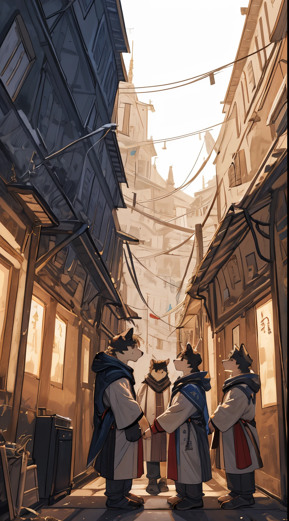 dynamic angle, top quality, best quality, High-quality illustrations, masterpiece, super high resolution, detailed background, detailed background, Romeo and Juliet, group shot:0.1, 6+boys, 6+girls, Happy, joyful, absurdres(highly detailed beautiful face and eyes)perfect anatomy(kemono, furry anthro),