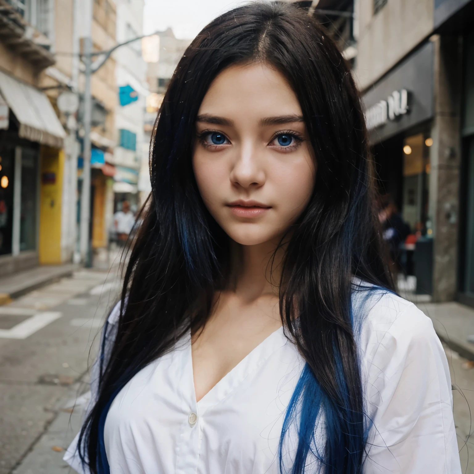 Beautiful Anime Characters with blue eyes and hair