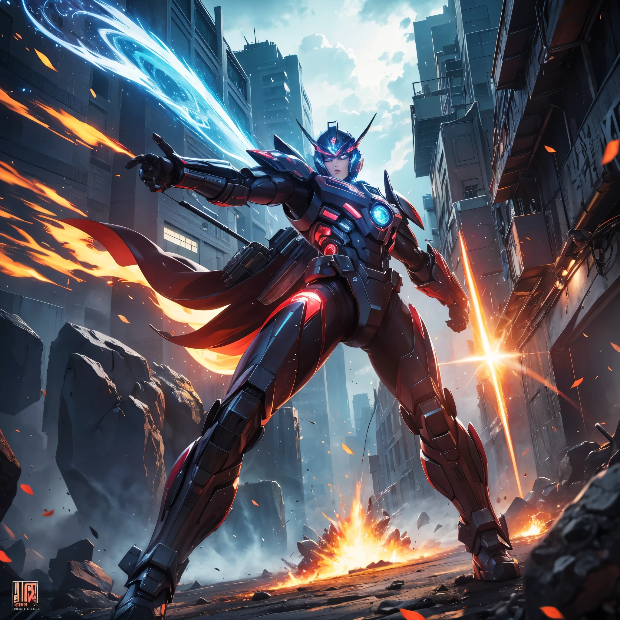 [best quality,4k,8k,highres,masterpiece:1.2],ultra-detailed,realistic,photorealistic:1.37,Transformer Firebell(Sakura Maiden),action pose,flaming sword,Cybertron,sci-fi,concept art,digital painting,dynamic lighting,vibrant colors,powerful,fiery backdrop,sakura petals,warrior,female character,vector illustration,sleek design,energetic stance,sparkling effects,innovative,cybernetic enhancements,explosive action,transforming robotic armor,battle-ready,glowing eyes,technological landscape,mechanical details,high-tech weaponry,lens flares,intense battle atmosphere
