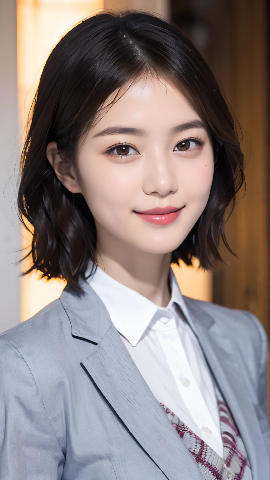 168
Shorthair, a 20 yo woman, gentle smile, working suit
