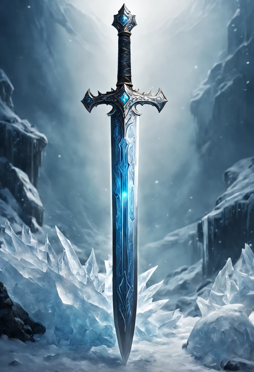 a big one, A legendary sword with icy details