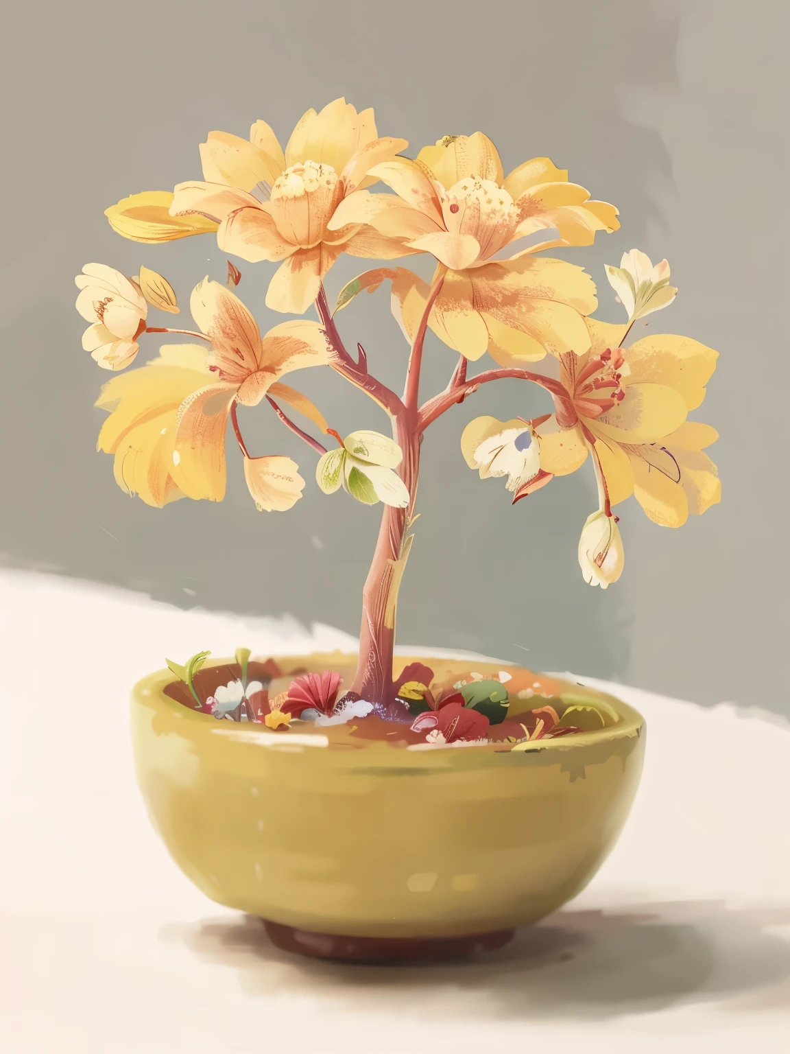 animation style,flower,红色flower,Full screen