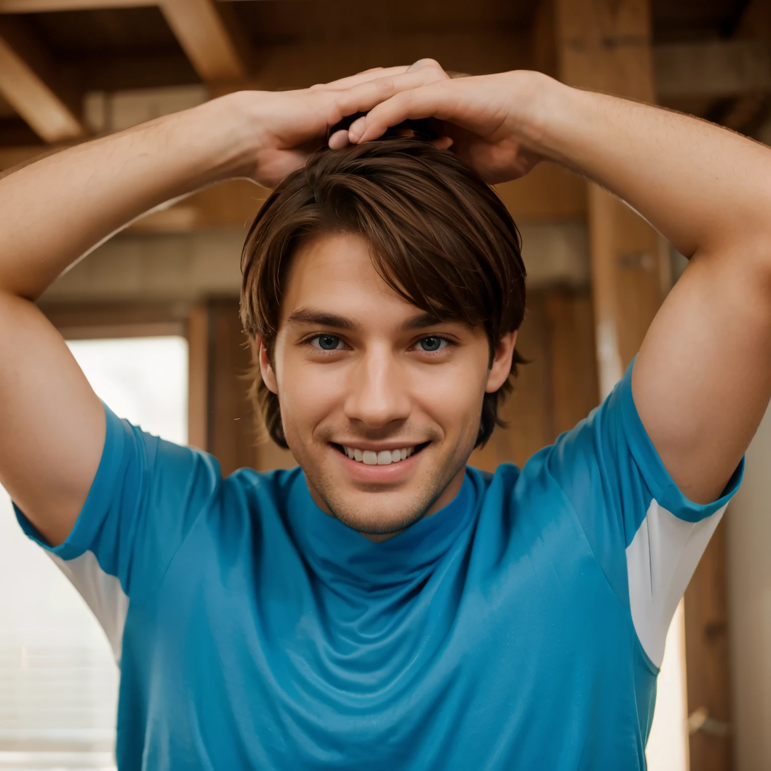man in his thirties brown hair and blue eyes he's quite tall and has a bright smile helping on digital markting service
