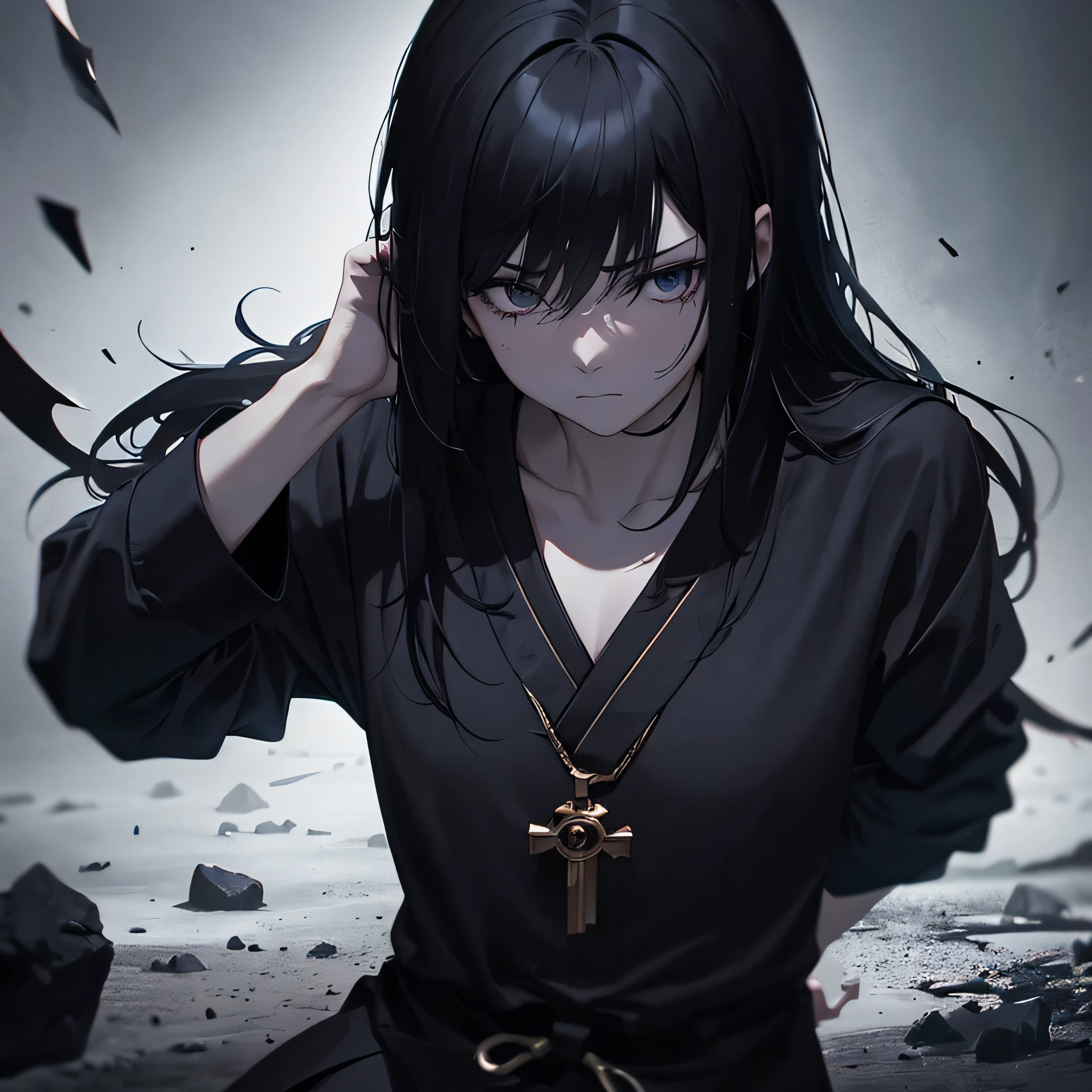dark atmosphere, Emotional, melancholic key visual, rich colors, extremely difficult、Kung Fu Stance