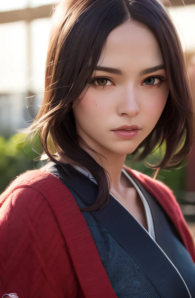 (masterpiece, highest quality:1), (realistic:1.2), light, written boundary depth, (detailed face, face focus:1), game CG, Super detailed, 8k, intricate details, hiqcg,
1 girl, alone,anime, looking at the viewer, kunoichi, 15 years old, full body image, ninja pose, Japanese sword