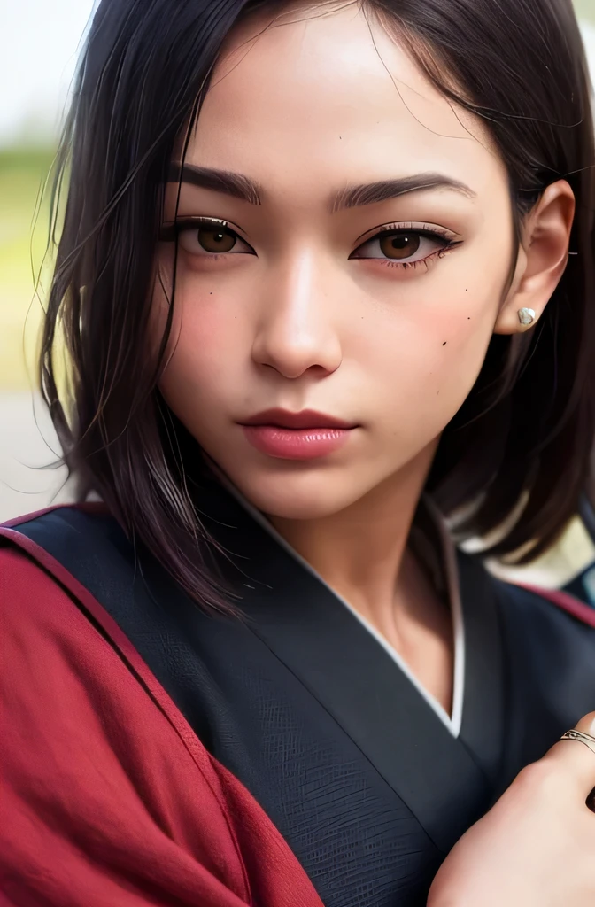 (masterpiece, highest quality:1), (realistic:1.2), light, written boundary depth, (detailed face, face focus:1), game CG, Super detailed, 8k, intricate details, hiqcg,

1 girl, alone,anime, looking at the viewer, kunoichi, 15 years old, full body image, ninja pose, Japanese sword, kunoichi&#39;s clothes, Upper body, Ninja Run, scratch, 