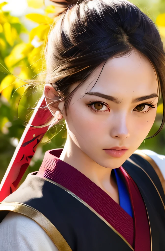 (masterpiece, highest quality:1), (realistic:1.2), light, written boundary depth, (detailed face, face focus:1), game CG, Super detailed, 8k, intricate details, hiqcg,
1 girl, alone,anime, looking at the viewer, kunoichi, 15 years old, full body image, ninja pose, Japanese sword, kunoichi's clothes, Upper body, Ninja Run, tattoo, full body image, Samurai Pose