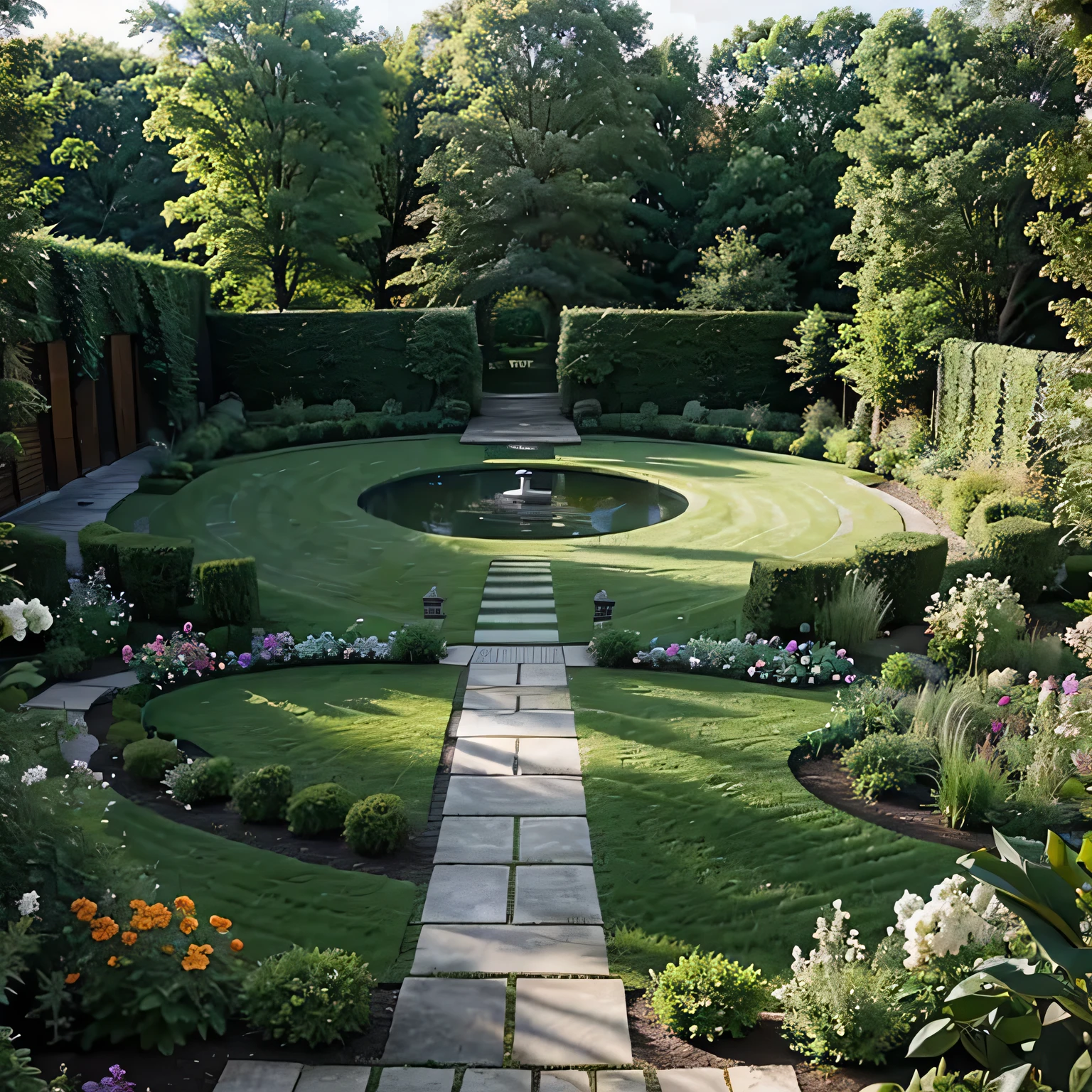 Landscape Design Garden a panoramic view of the completed garden