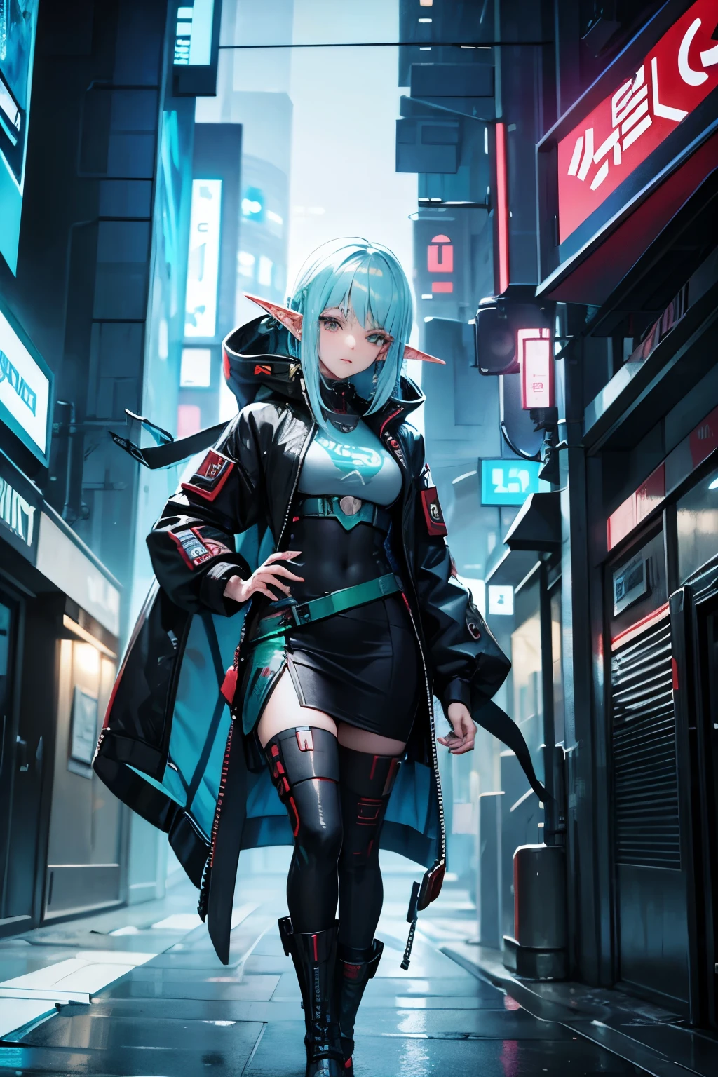 cyberpunk elf netrunner