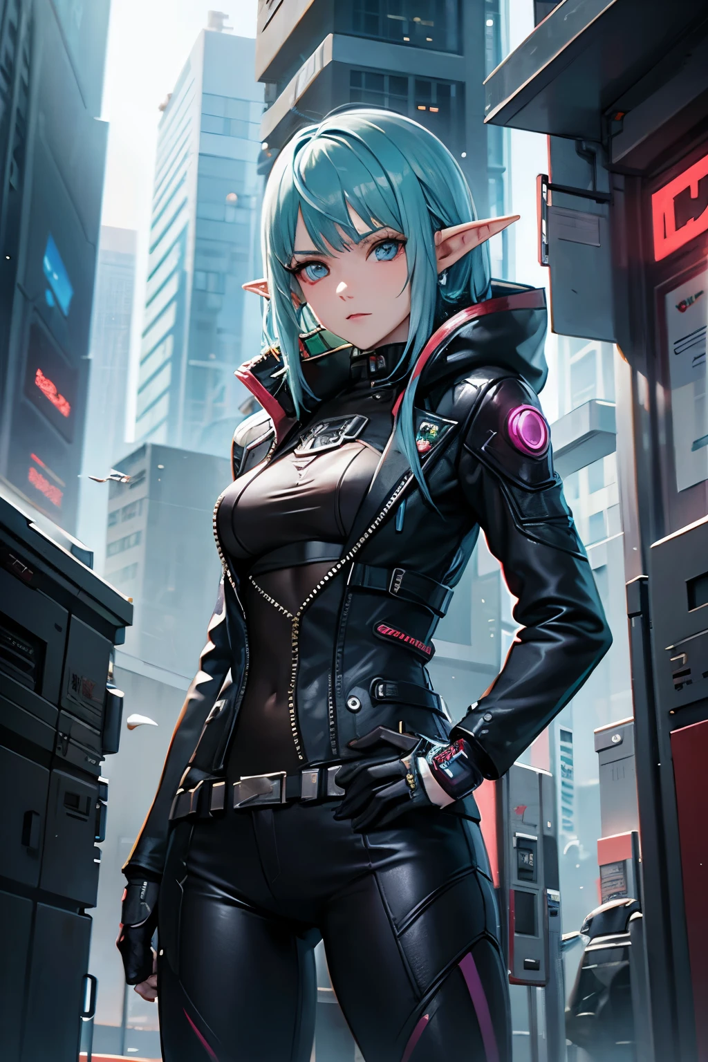 cyberpunk elf netrunner