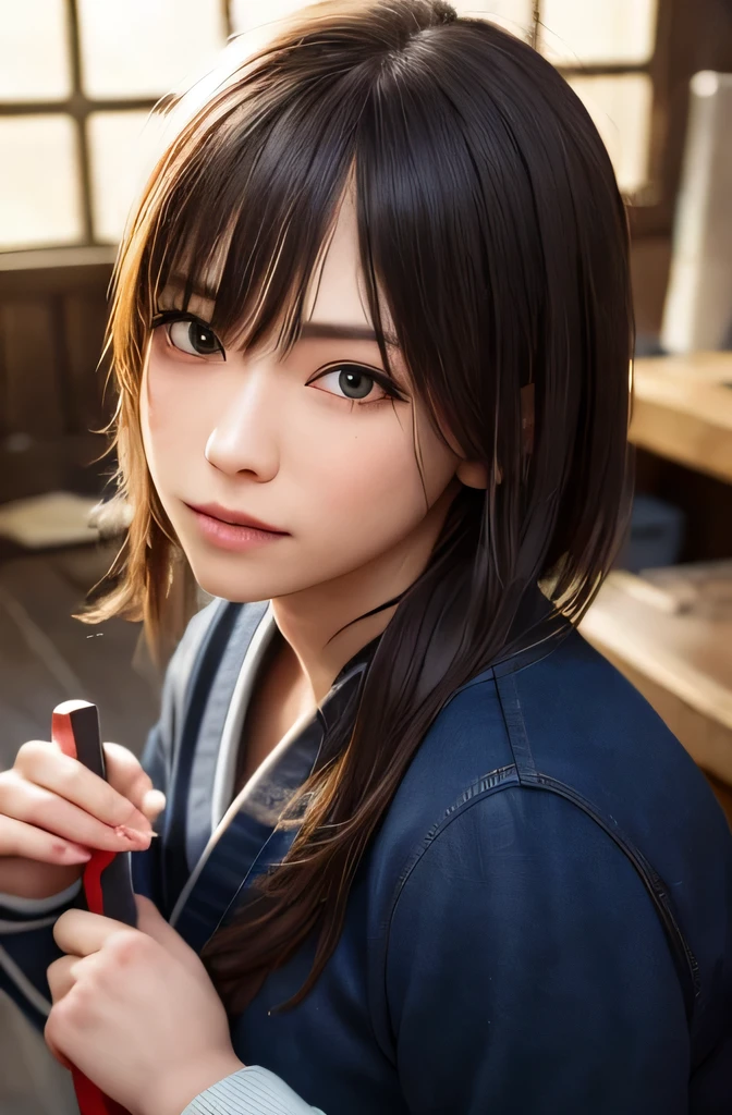 (masterpiece, highest quality:1), (realistic:1.2), light, written boundary depth, (detailed face, face focus:1), game CG, Super detailed, 8k, intricate details, hiqcg,

1 girl, alone,anime, looking at the viewer, kunoichi, 15 years old, full body image, ninja pose, Japanese sword, kunoichi&#39;s clothes, Upper body, Ninja Run, tattoo, full body image, kunoichi pose