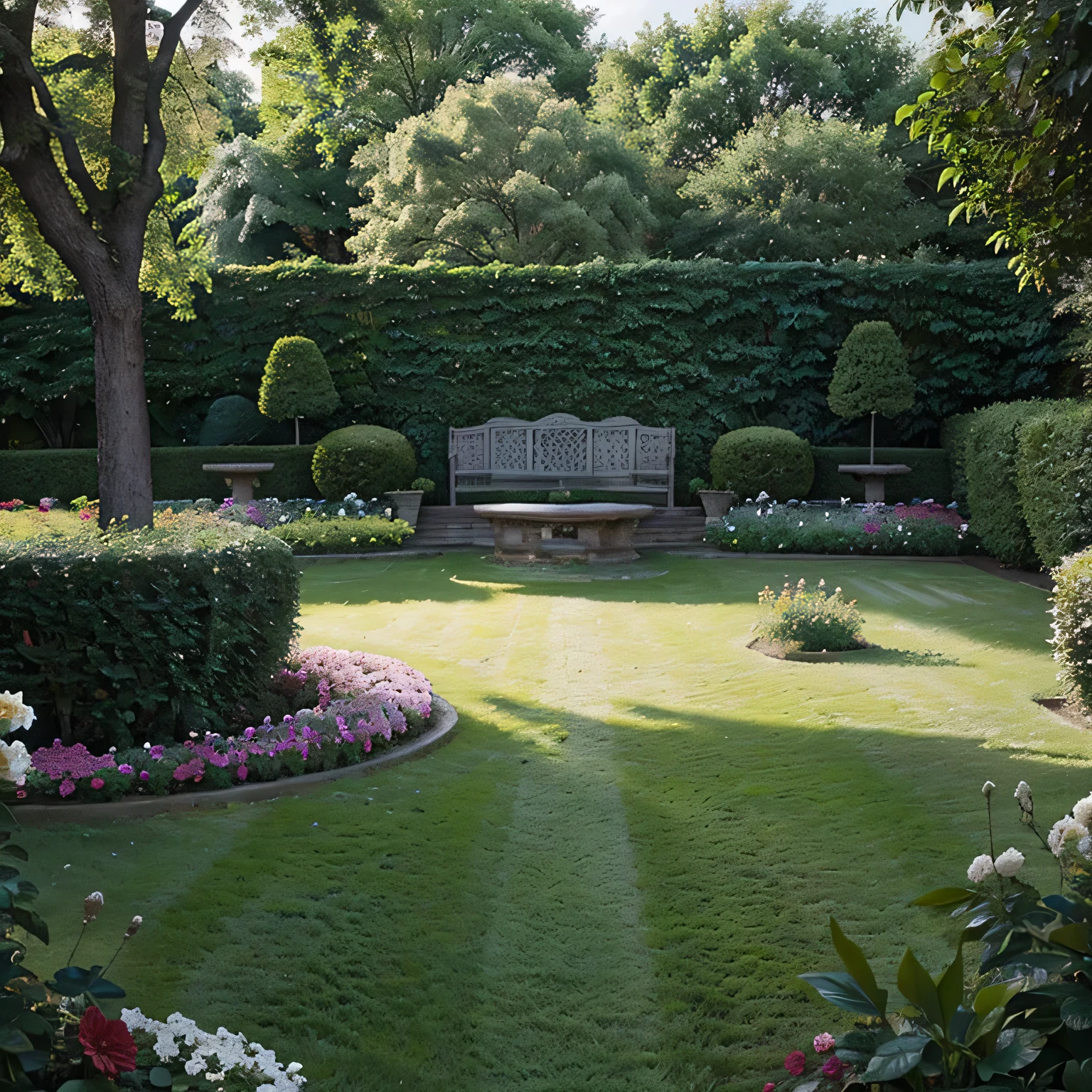 garden areas Panoramic view of the beautifully decorated garden