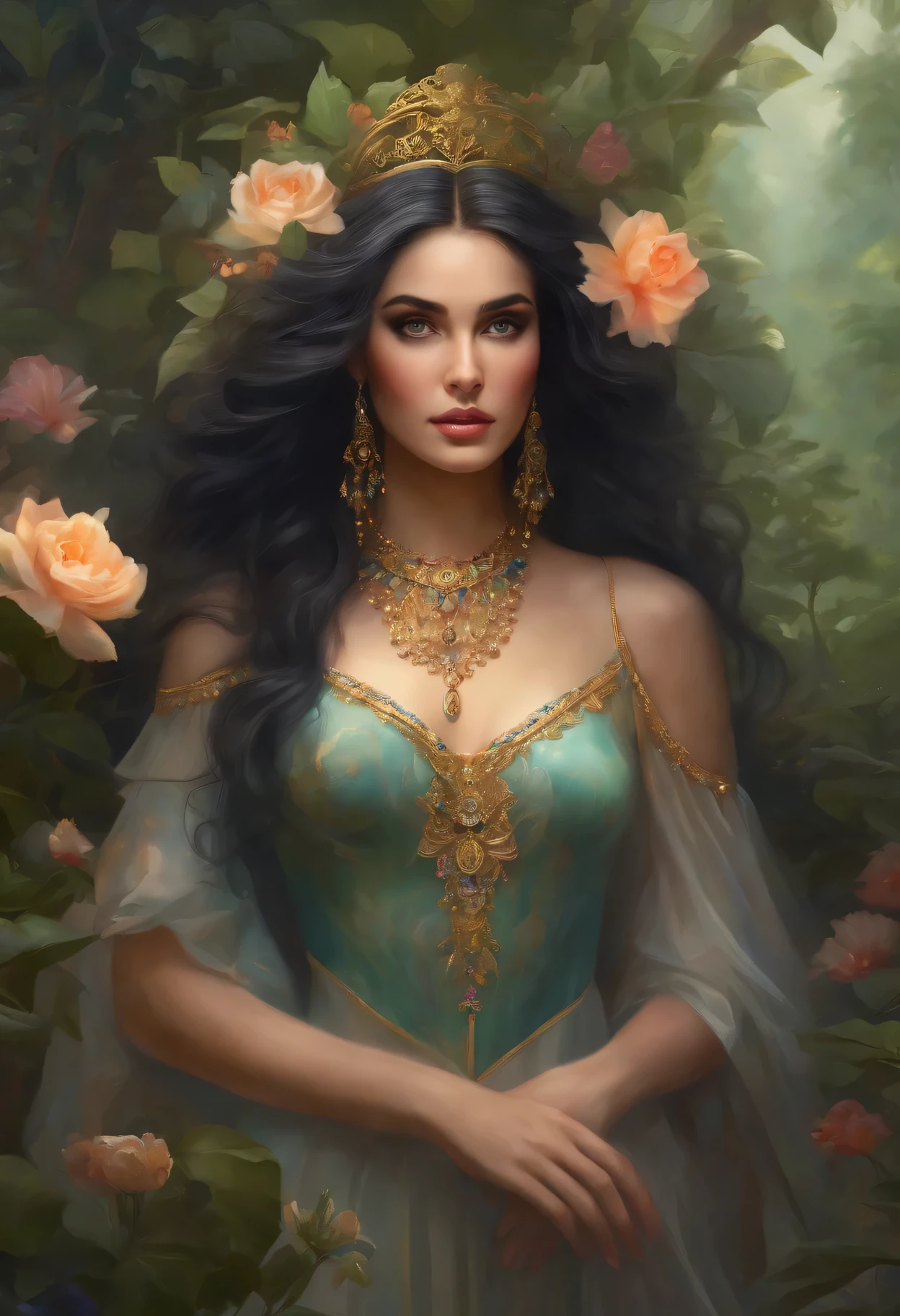 lisa frank art color, cuerpo completo, full body, senos grandes, nalgas grandes, mujer, multicolored long hair, multicolored aurora, art face by tom bagshaw, emile vernon style, fullbody dynamic movement pose, beautiful woman with long hair, gold jewellery, oil painting, fantasy, intricate, intricate stunning highly detailed girl by artgerm and edouard bisson, beautiful elegant, fantasy, flowers, forest, highly detailed, digital airbrush, photorealistic, octane render, black hair, black lips, gothic, rapunzel cabellos largos, cabellos largos dorados, cabellos largos color oro, pelo largo, digital painting, soft skin wide eyes watercolor, style, sketch, watercolor paiting, watercolor artist, portrait of a girl, vintage cartoon, ghibli, artgerm, wlop, alphonse mucha dynamic lighting hyperdetailed intricately detailed splash art trending on artstation triadic colors unreal engine 5 volumetric lighting, Transparent clothing, slight smile,, open legs, view of pubic hair, 1 sexy girl in transparent forest clothes,exposed breasts, open transparent t-shirt,mandala and flower tattoos, La mejor calidad,