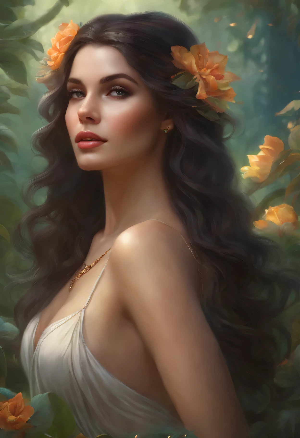 lisa frank art color, cuerpo completo, full body, senos grandes, nalgas grandes, mujer, multicolored long hair, multicolored aurora, art face by tom bagshaw, emile vernon style, fullbody dynamic movement pose, beautiful woman with long hair, gold jewellery, oil painting, fantasy, intricate, intricate stunning highly detailed girl by artgerm and edouard bisson, beautiful elegant, fantasy, flowers, forest, highly detailed, digital airbrush, photorealistic, octane render, black hair, black lips, gothic, rapunzel cabellos largos, cabellos largos dorados, cabellos largos color oro, pelo largo, digital painting, soft skin wide eyes watercolor, style, sketch, watercolor paiting, watercolor artist, portrait of a girl, vintage cartoon, ghibli, artgerm, wlop, alphonse mucha dynamic lighting hyperdetailed intricately detailed splash art trending on artstation triadic colors unreal engine 5 volumetric lighting, Transparent clothing, slight smile,, open legs, view of pubic hair, 1 sexy girl in transparent forest clothes,exposed breasts, open transparent t-shirt,mandala and flower tattoos, La mejor calidad,