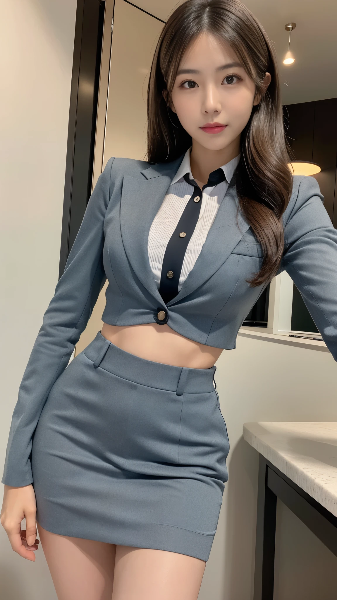 arafed asian woman in a suit posing at a desk, girl in a suit, girl in a suit, wearing a strict suit, wearing a tight suit, wearing a business suitいる, in a strict suit, 厳格なwearing a business suitいる, wearing a business suit, wearing a business suitいる, luxury suit, korean girl, in a suit, slim girl photo, tight clothing,super mini skirt,